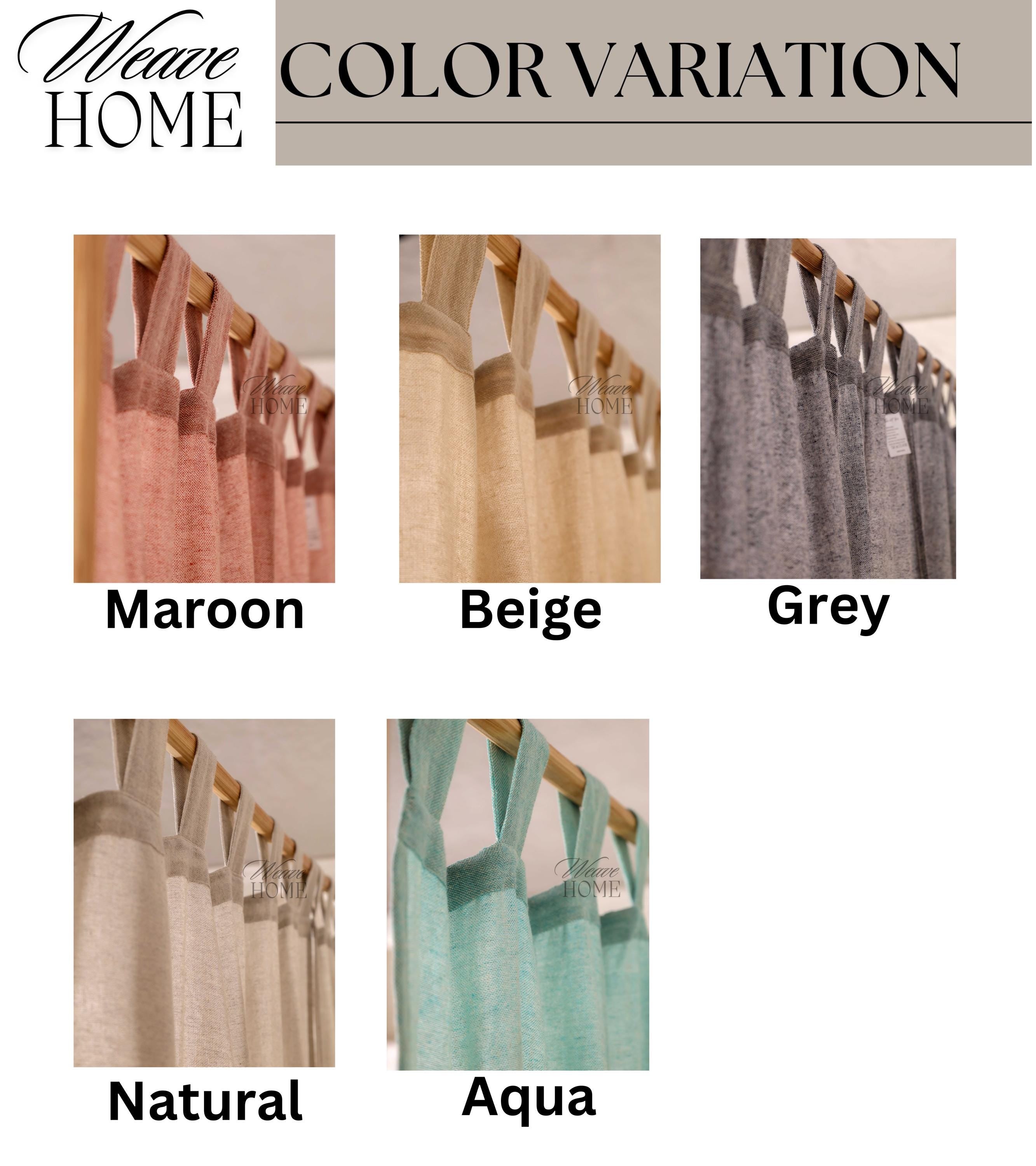 Stonewash Gauze Linen Curtains 2 Panel Set Door Window Weave Valance Custom Size Made Curtain