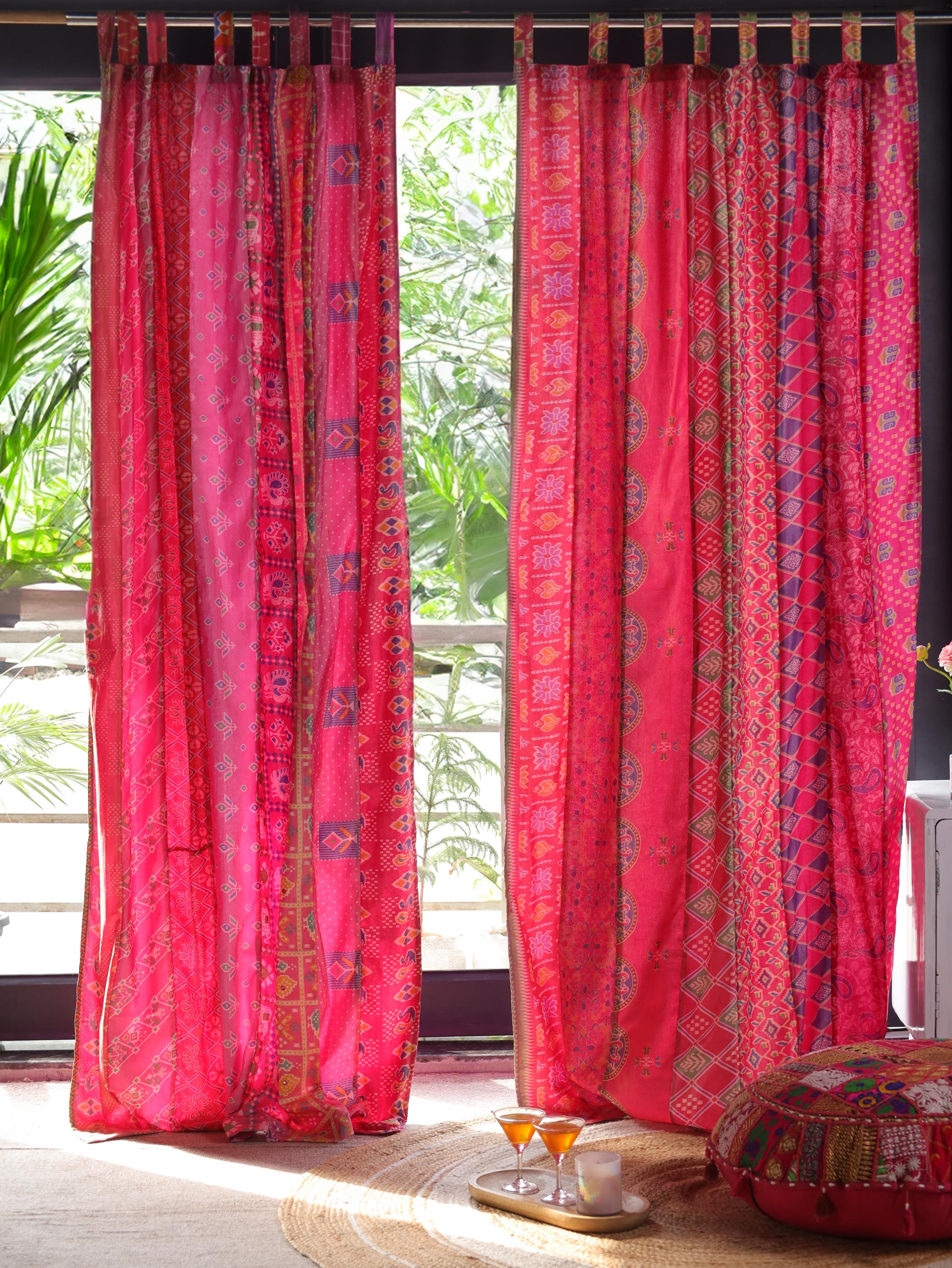 Silk Curtains EXPRESS SERVICE patchwork Drape for Bedroom Living Room, Dining Room Home Decor