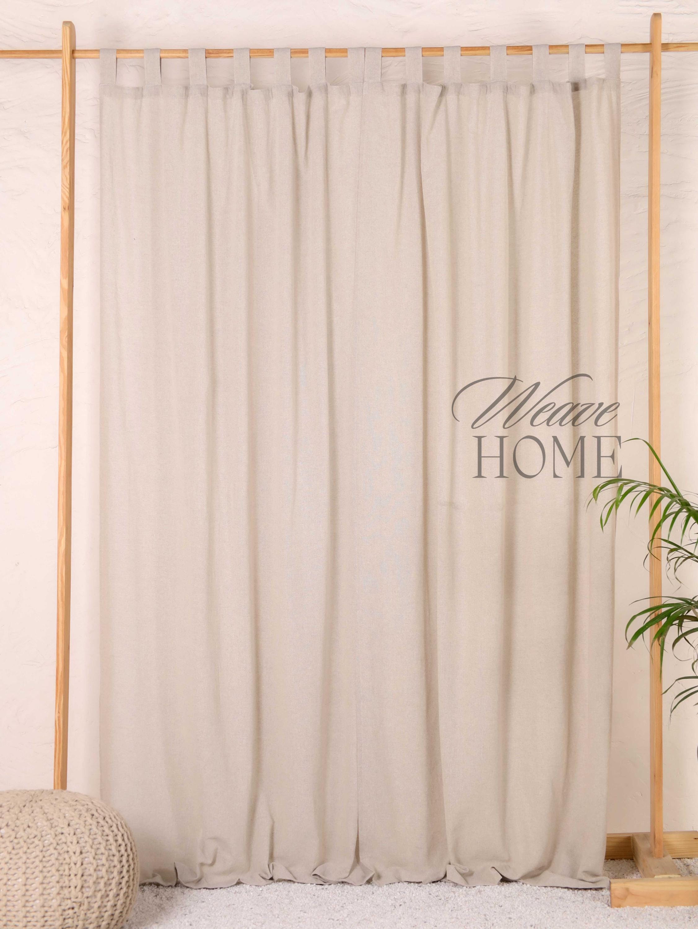 Stonewash Gauze Linen Curtains 2 Panel Set Door Window Weave Valance Custom Size Made Curtain