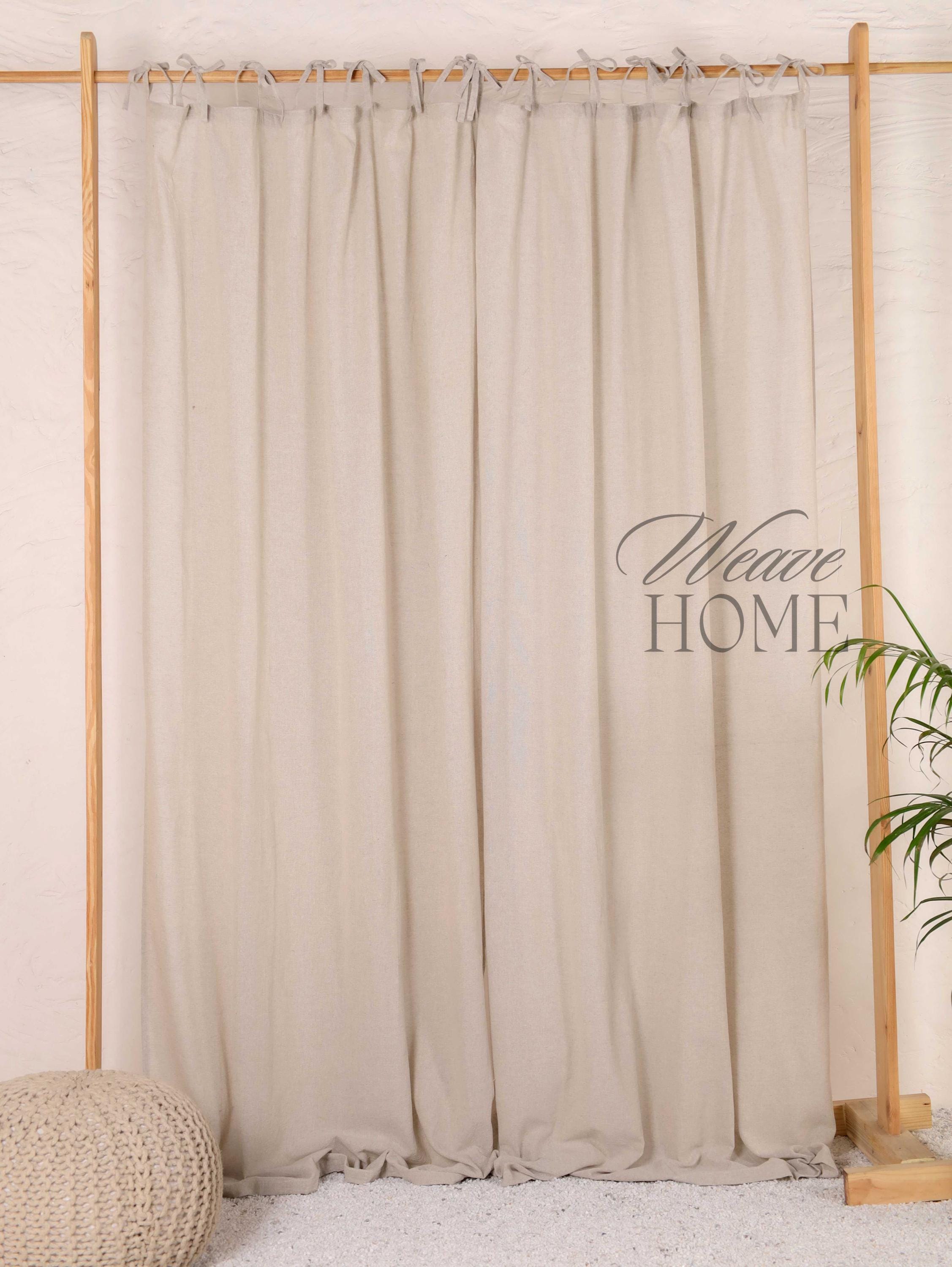 Lace Curtains door and Window Valance Drapery, Gauze Linen Fabric, Custom Size Bed Canopy Panels Set