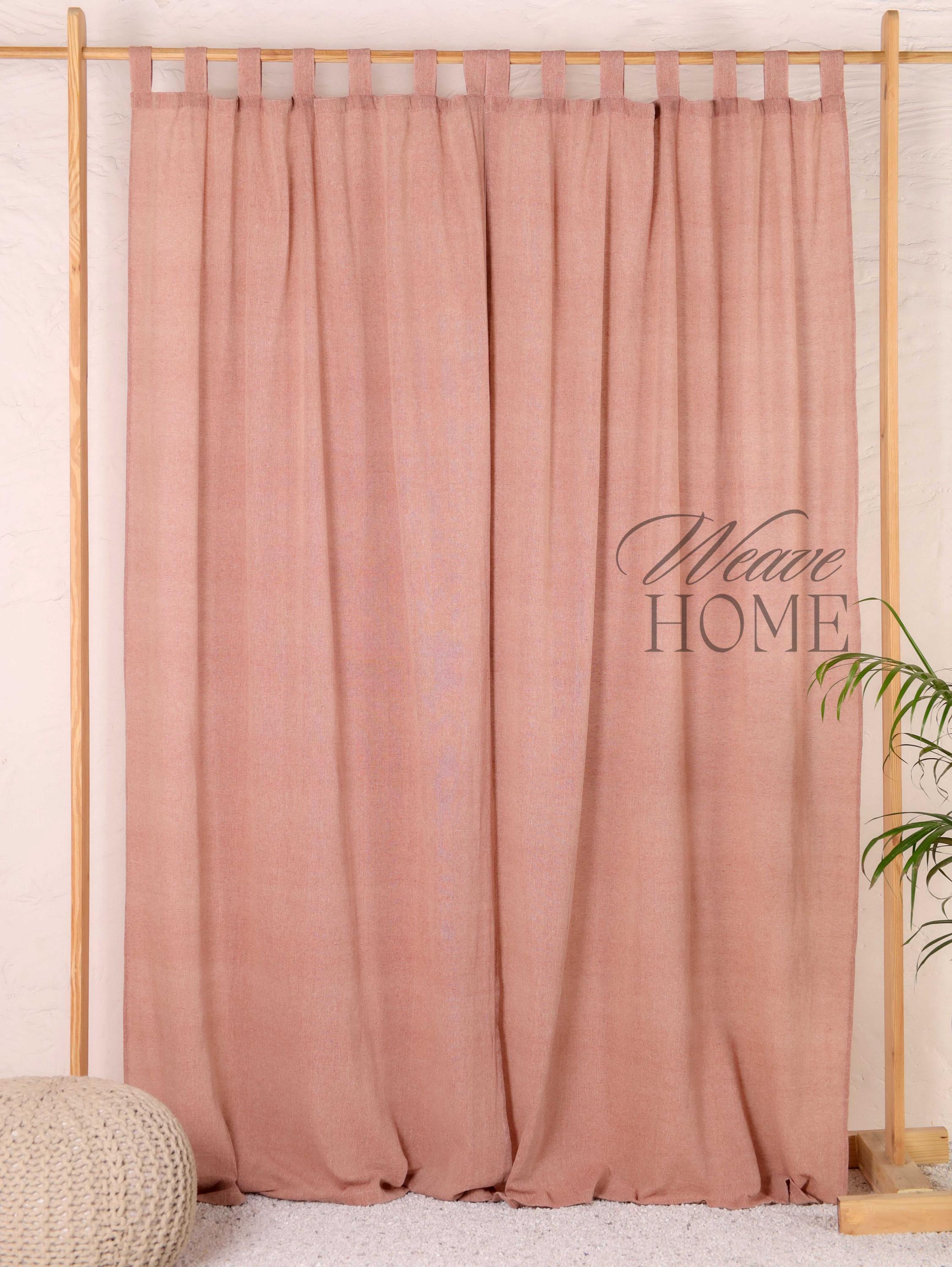 Weave Curtains Boho Drapery, Gauze Linen Fabric, Custom Size Bed Canopy Panels Set, Door Window Valance 5 Color Options.