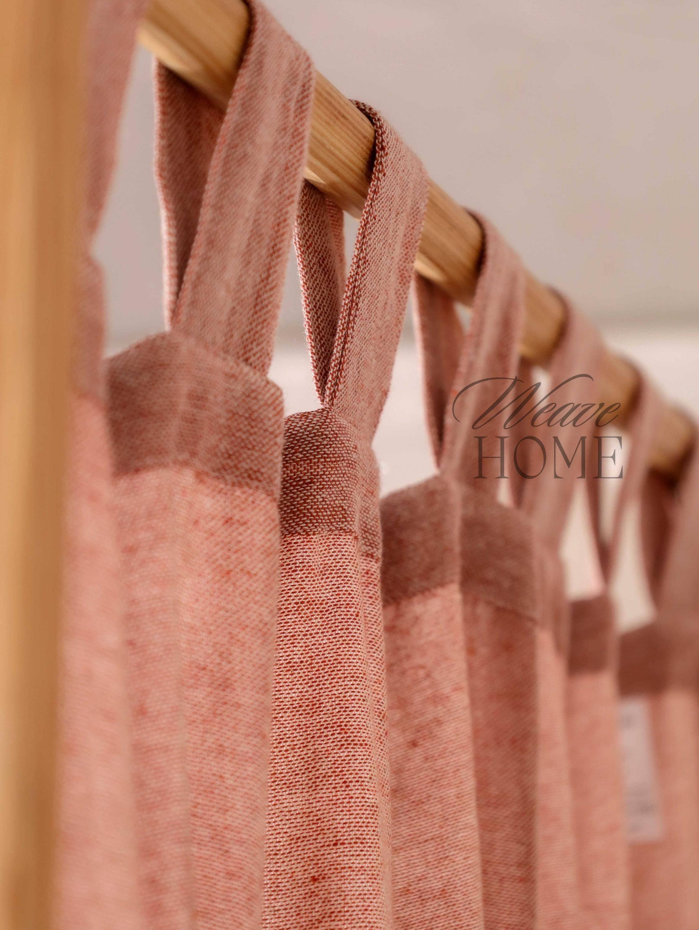 Weave Curtains Boho Drapery, Gauze Linen Fabric, Custom Size Bed Canopy Panels Set, Door Window Valance 5 Color Options.