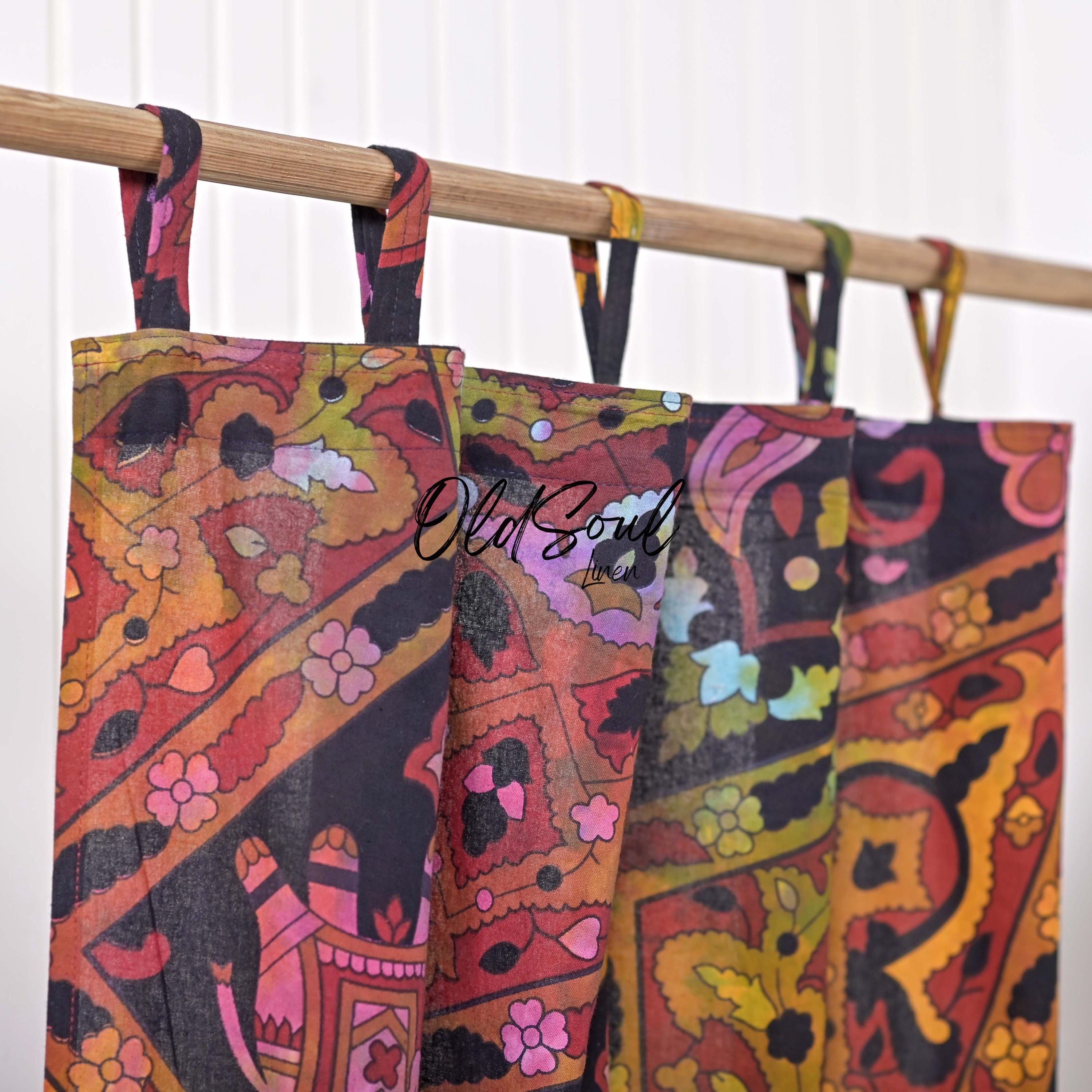 Tie Dye Star Mandala Curtain Bedroom Boho Curtain Living Room Window Curtains Drapes Door Curtain Valance Panels Set of 2