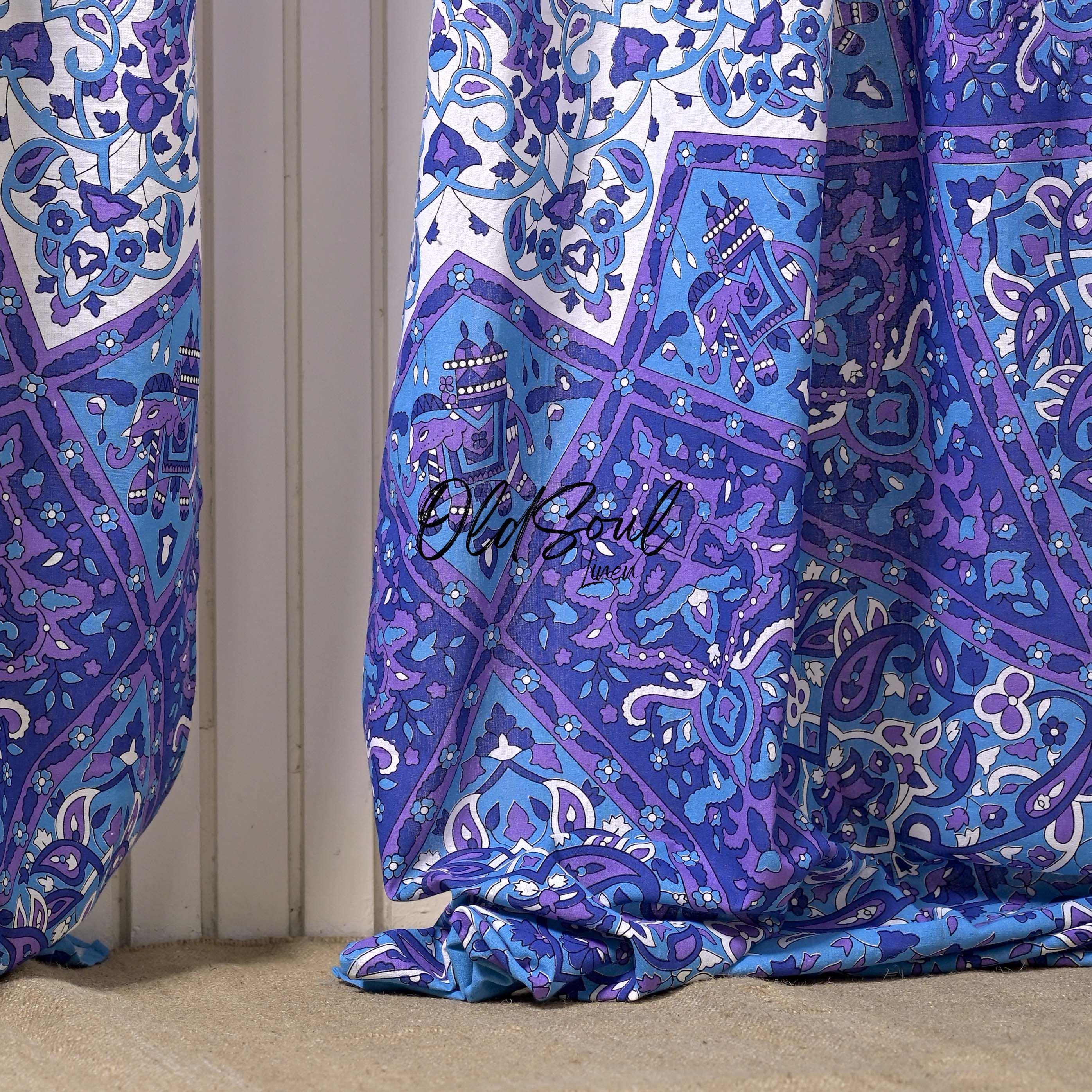 Star Mandala Cotton Sheer Curtains – 2 Panels for Living Room & Bedroom Décor
