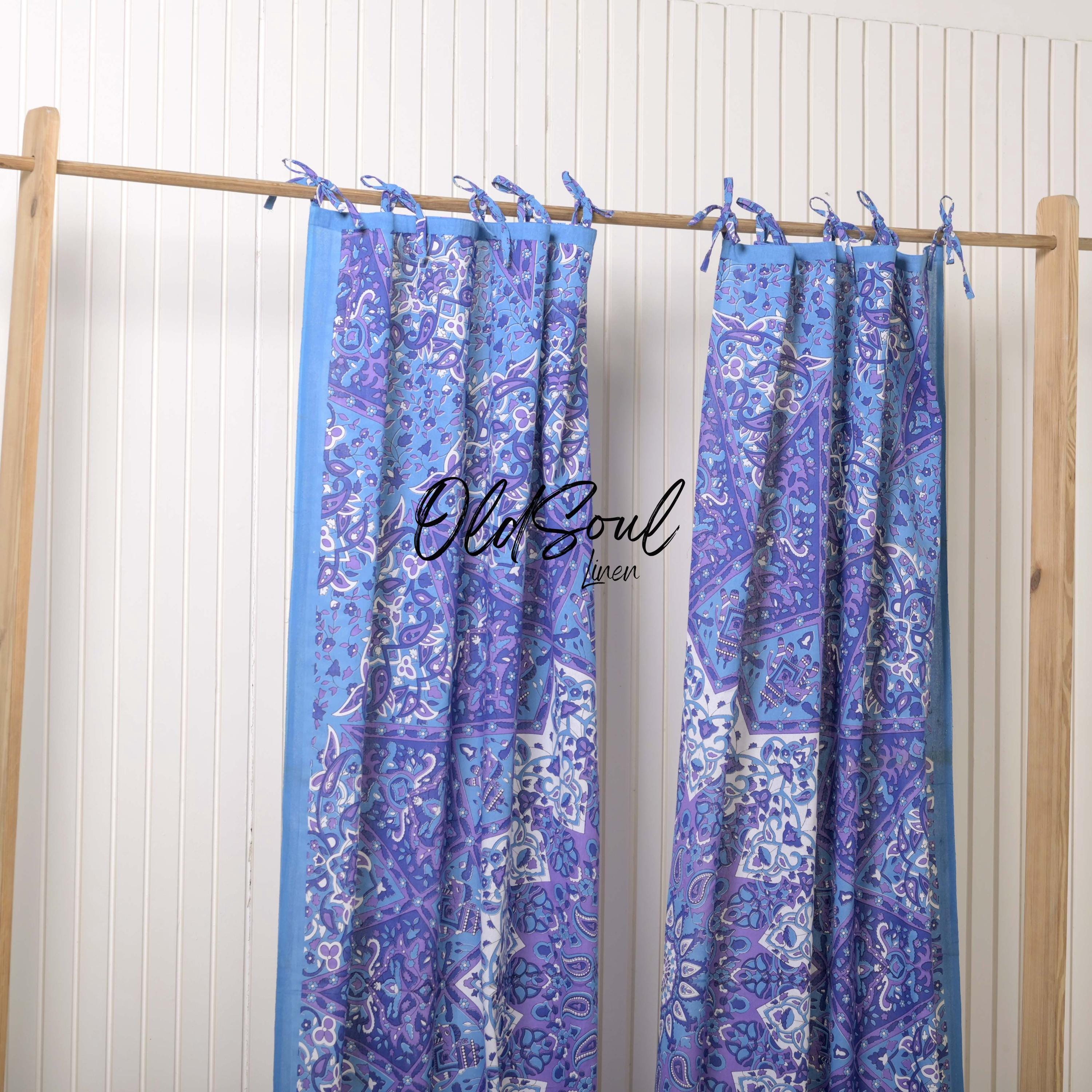 Star Mandala Cotton Sheer Curtains – 2 Panels for Living Room & Bedroom Décor