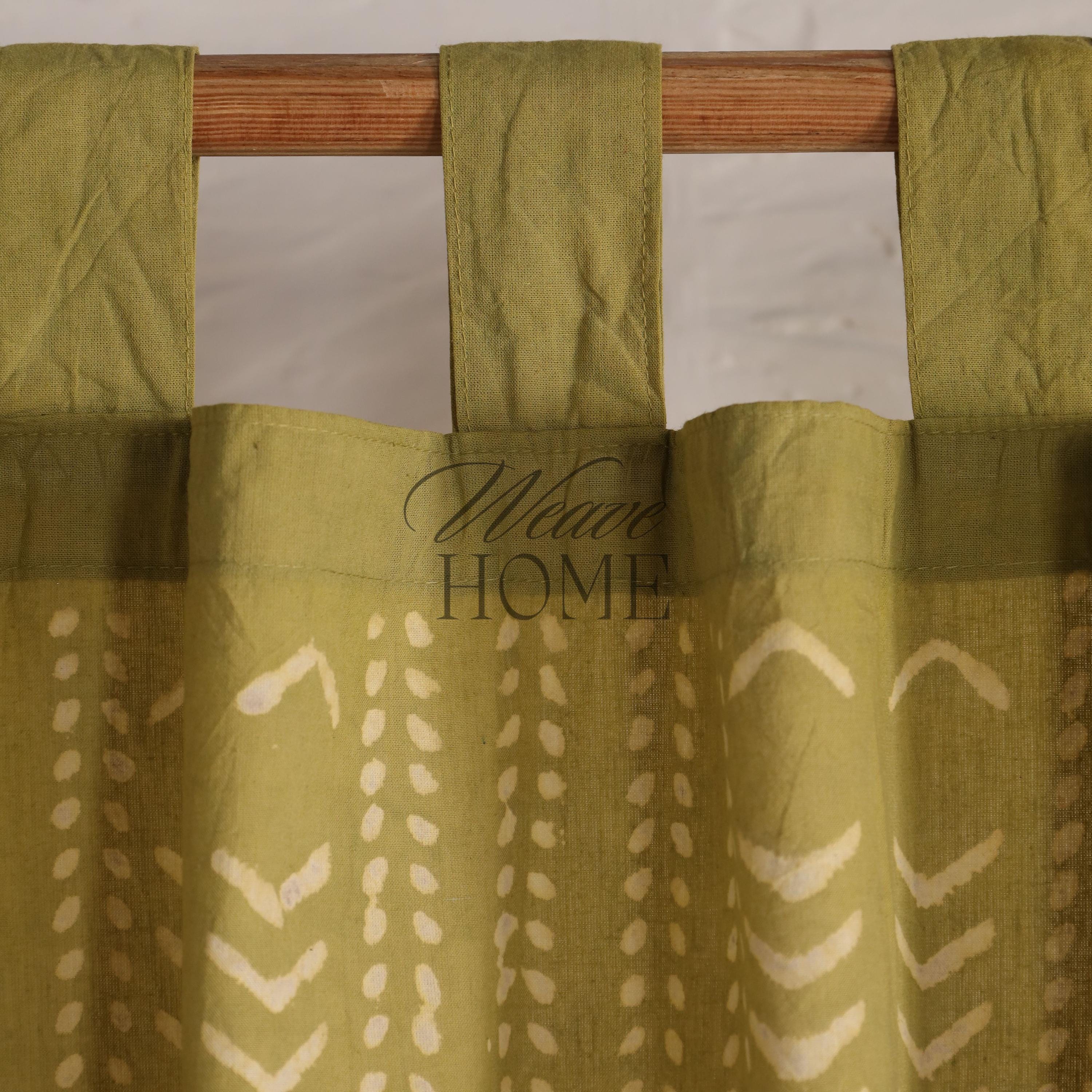 Handmade boho curtain block printed (2 panel) - Bedroom, Kitchen, Bathroom, Office Home Decorative Curtain