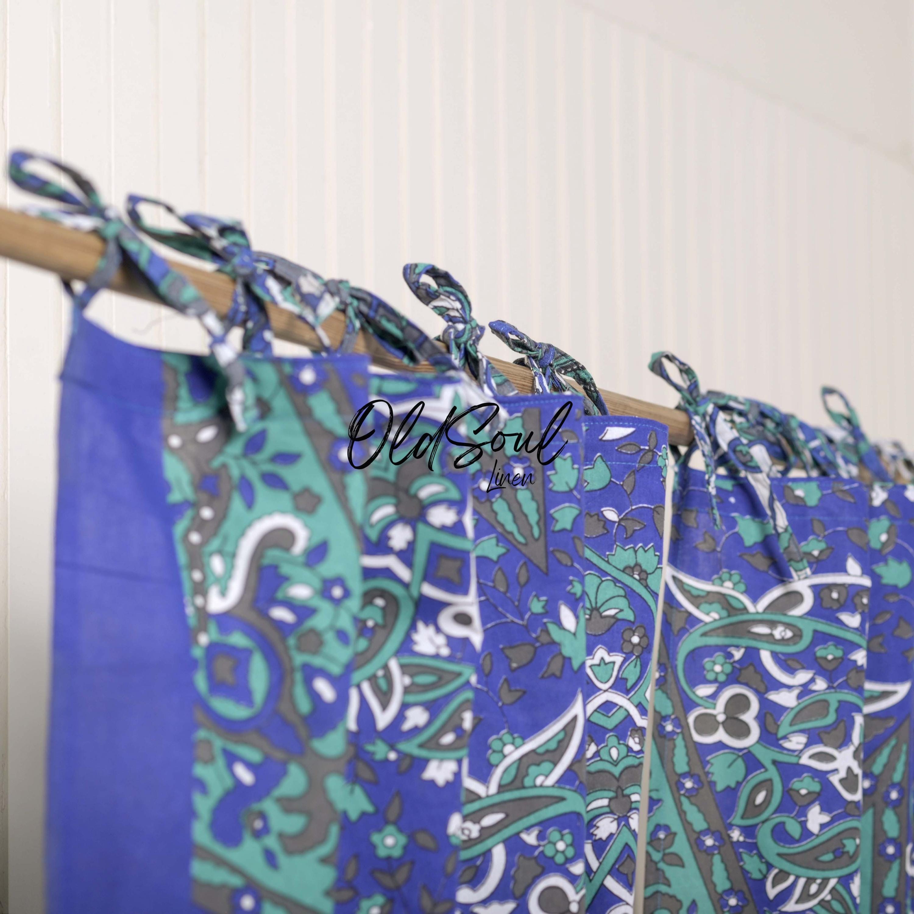 Mandala Cotton Curtains, Soft, Breathable Window Drapes for Living Room, Bedroom, Rod Pocket Curtains Drapes Panel Set of 2