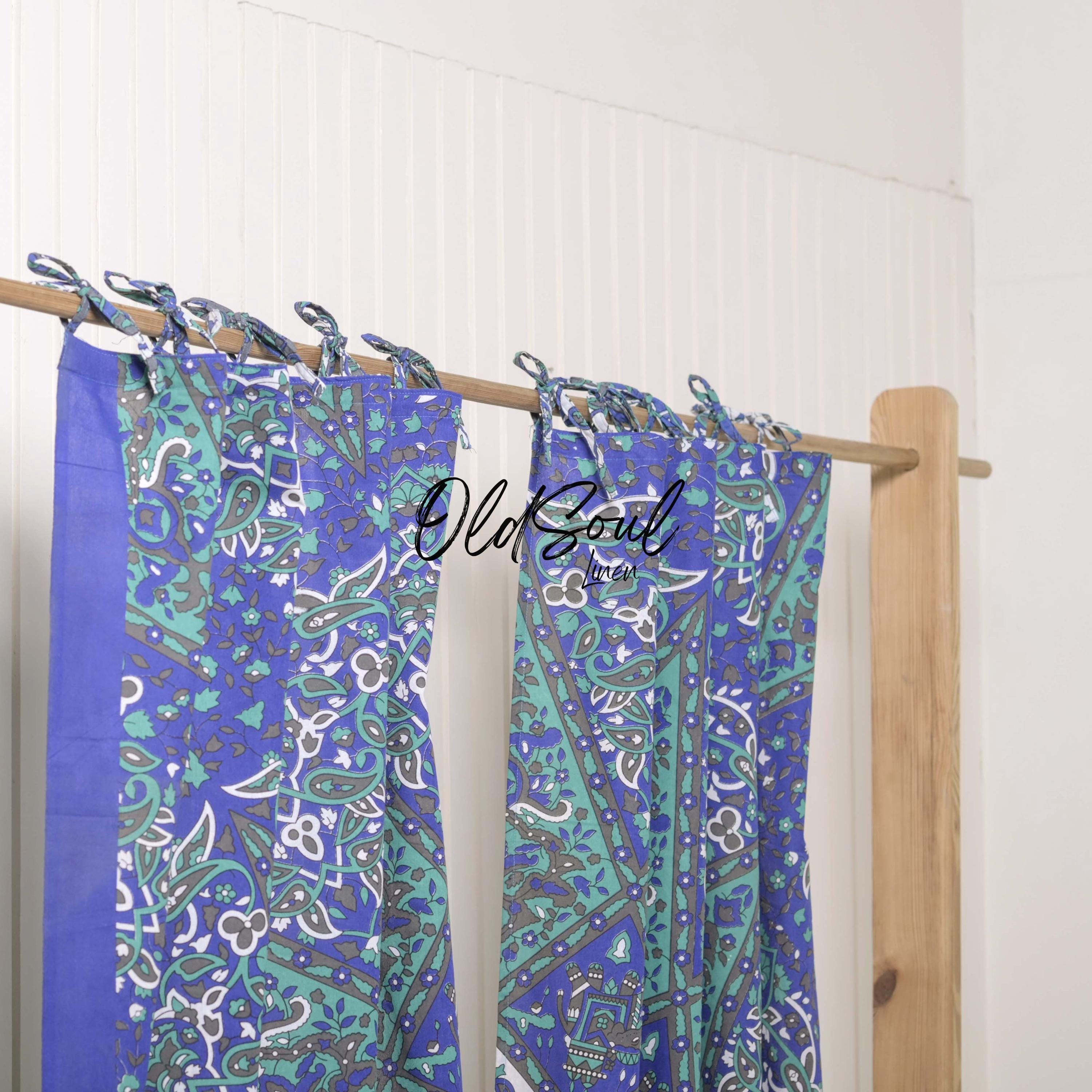 Blue Mandala Bohemian Curtains Set for Living Room & Bedroom โ Luxury Star Design