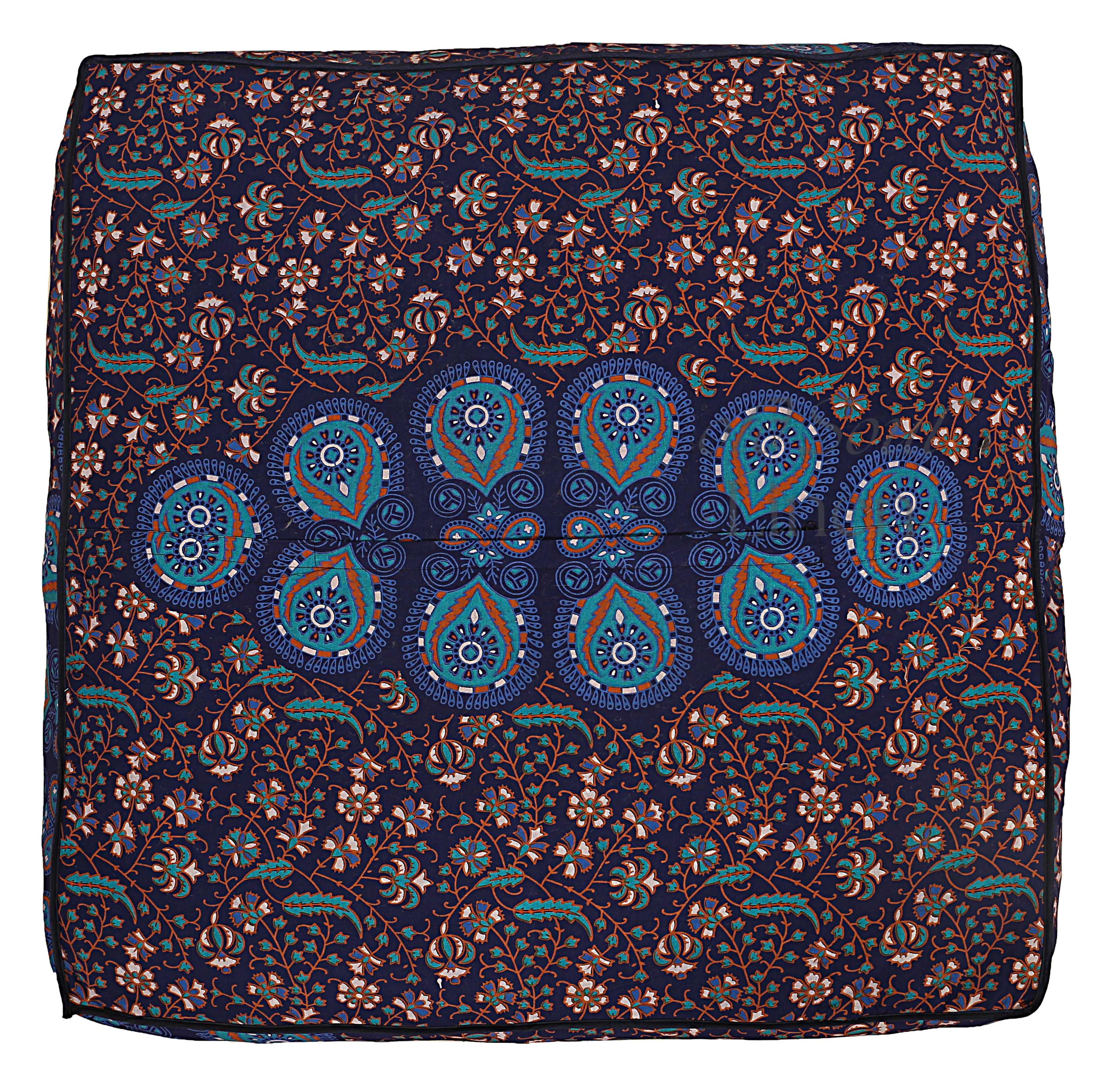 Meditation Cushion, Bohemian Pouffe Mandala Floor Cushion Cover Square Floor Seating Pillow Cover Room Home Décor Yoga Meditation 35"