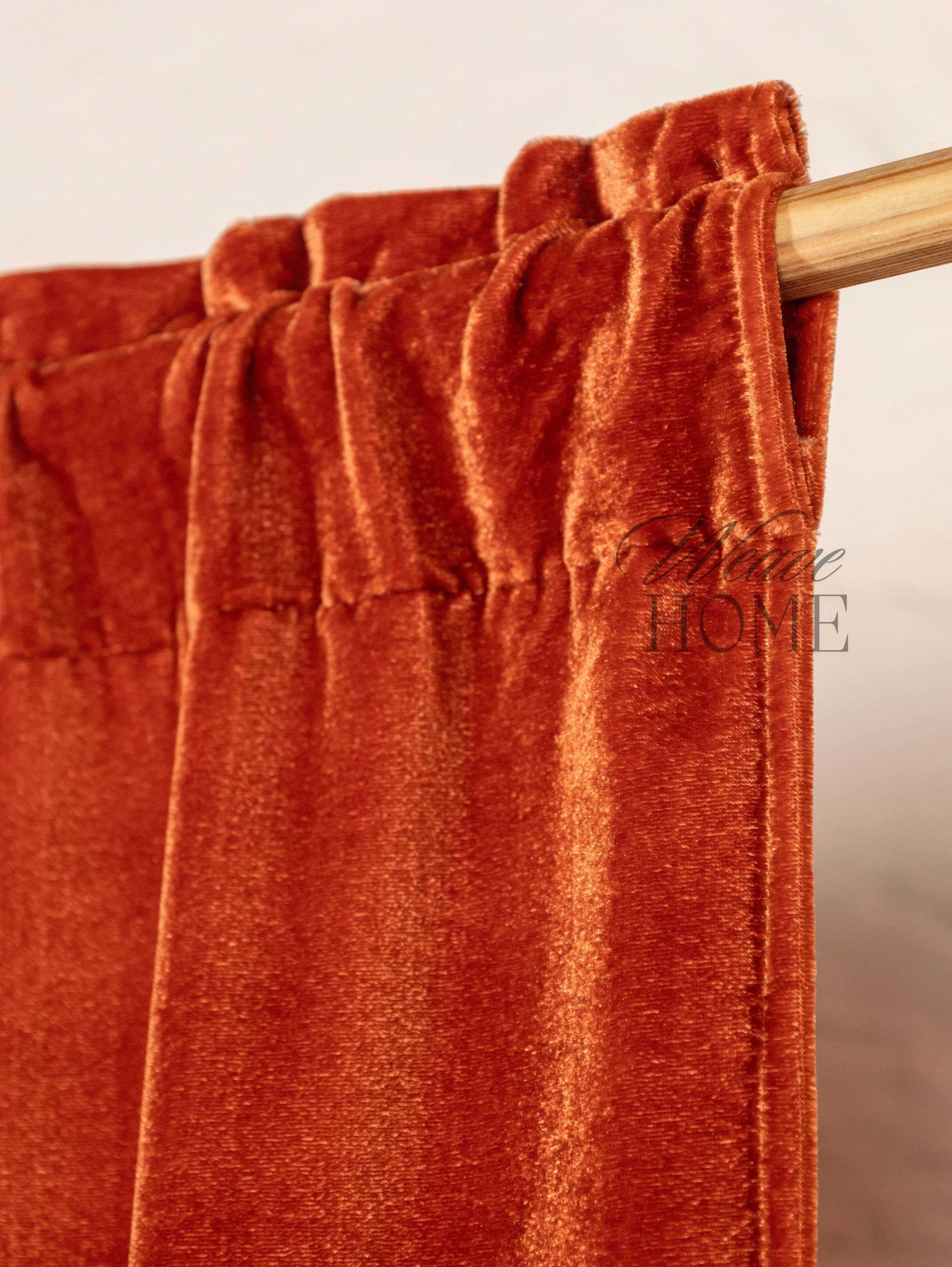 Story Red Velvet Curtains for Living Room Bedroom Heavy Soft Cabin- Door Curtains Valance (1 Panel)