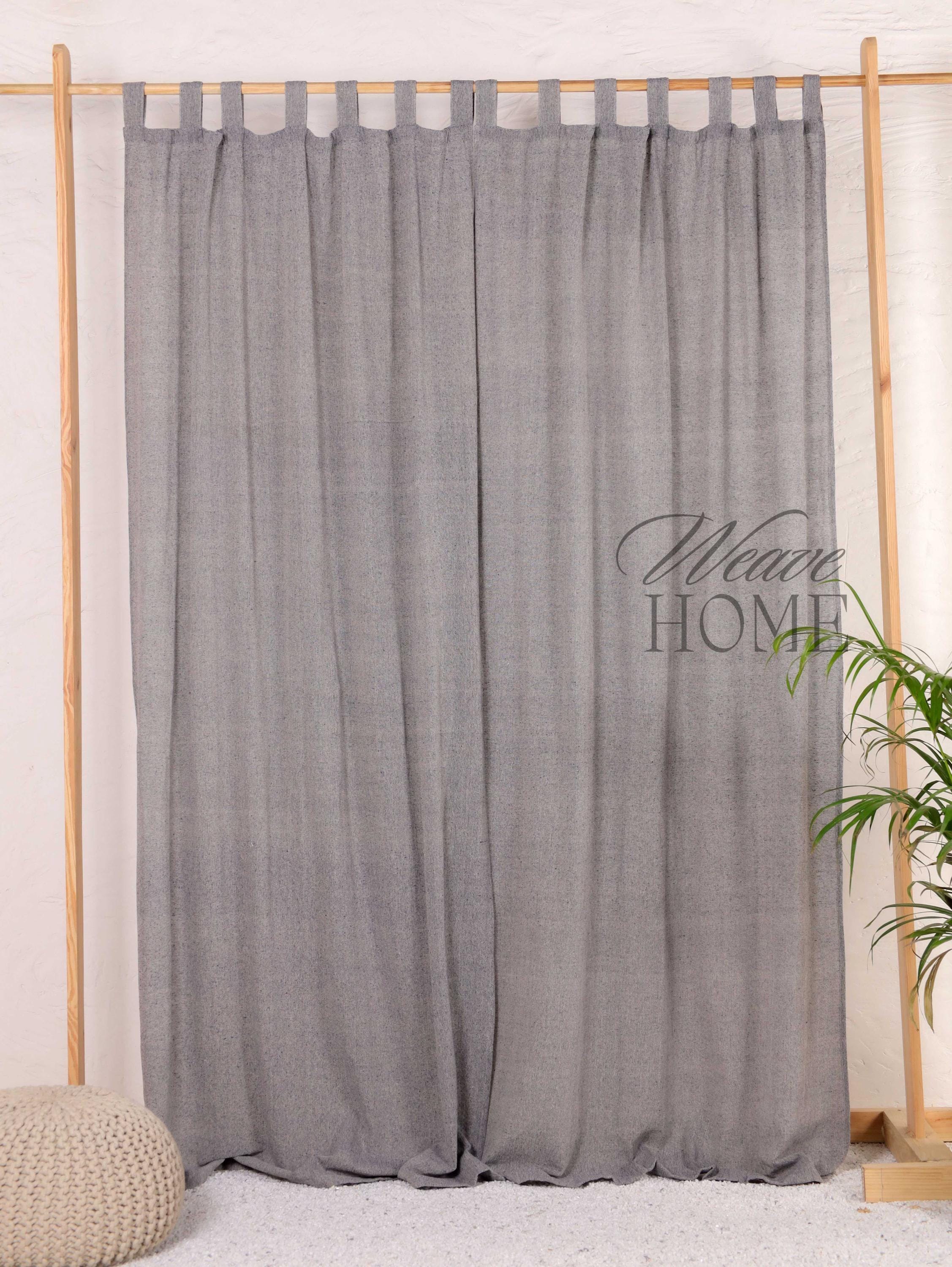 Vintage Gauze Linen Curtains Bohemian Fade Weave Drapery, Custom Size Panels Set, Door Window Valance 5 Color Options.