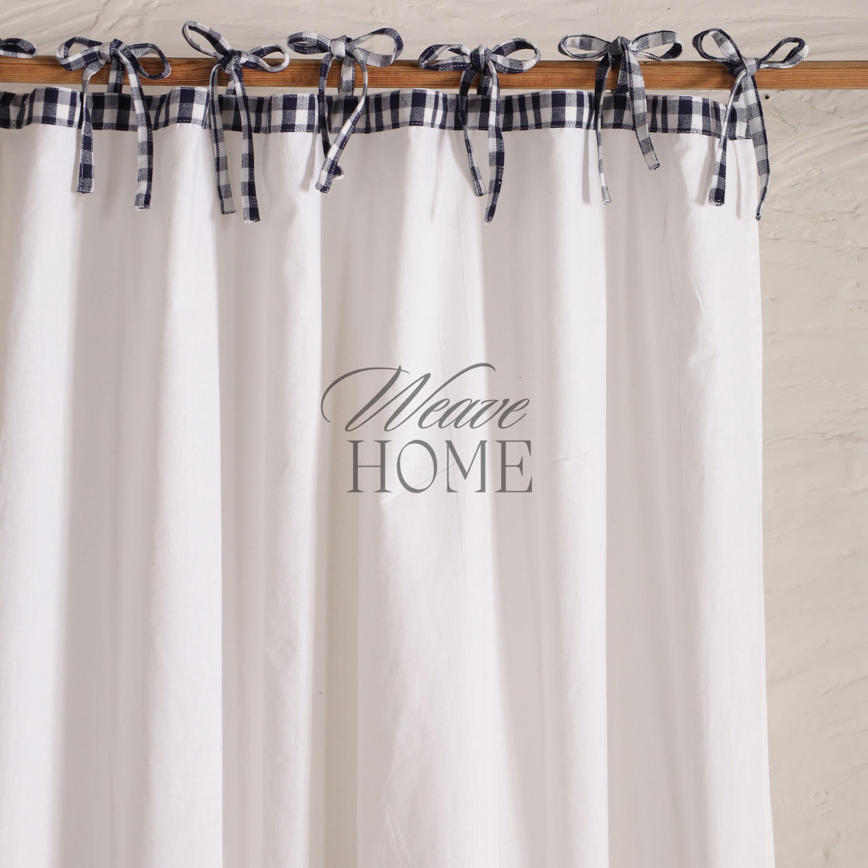 Multifunctional Linen curtains CHECK square drapes for Living Room Bedroom Heavy Soft Cabin- Door Curtains Valance (1 Panel)