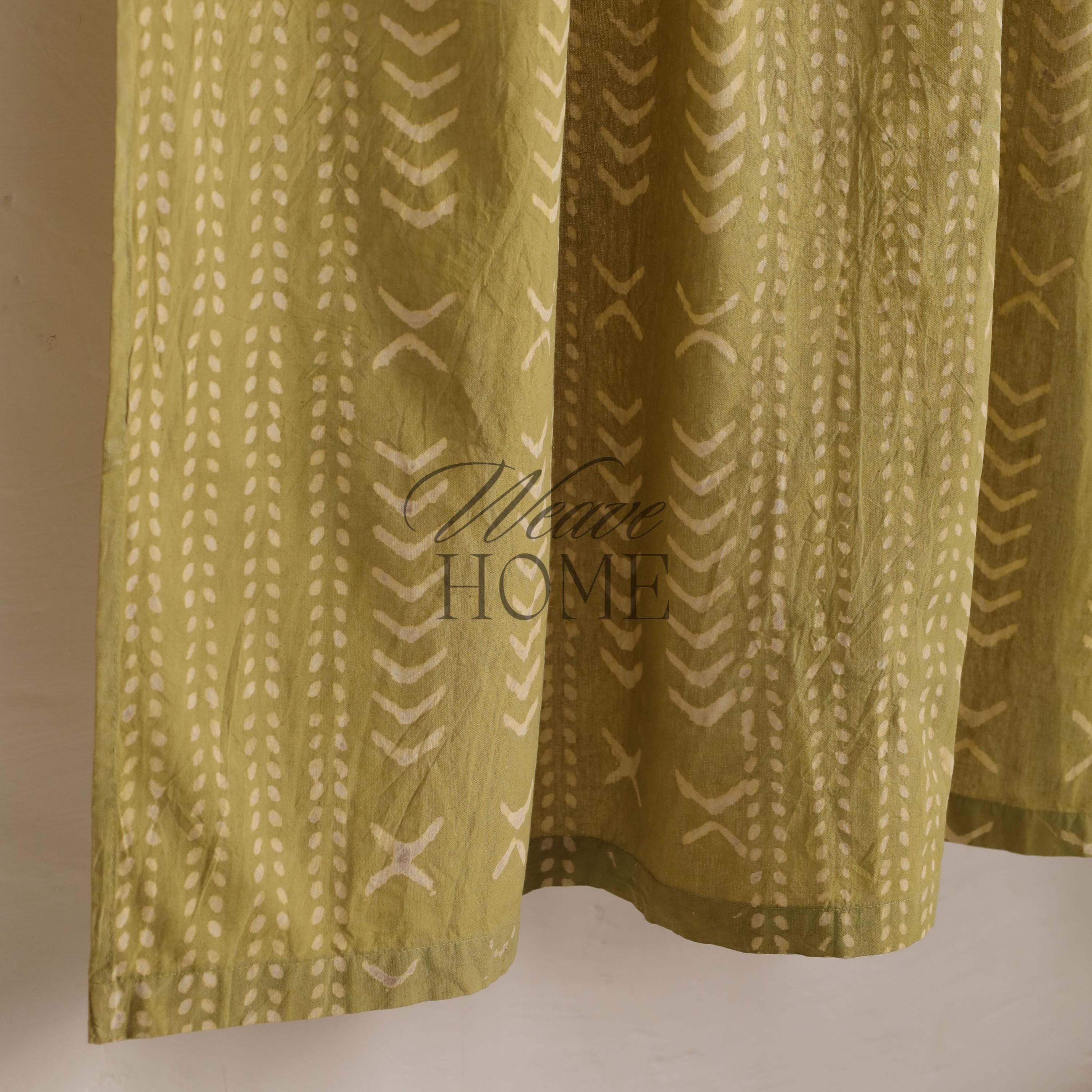 Handmade boho curtain block printed (2 panel) - Bedroom, Kitchen, Bathroom, Office Home Decorative Curtain