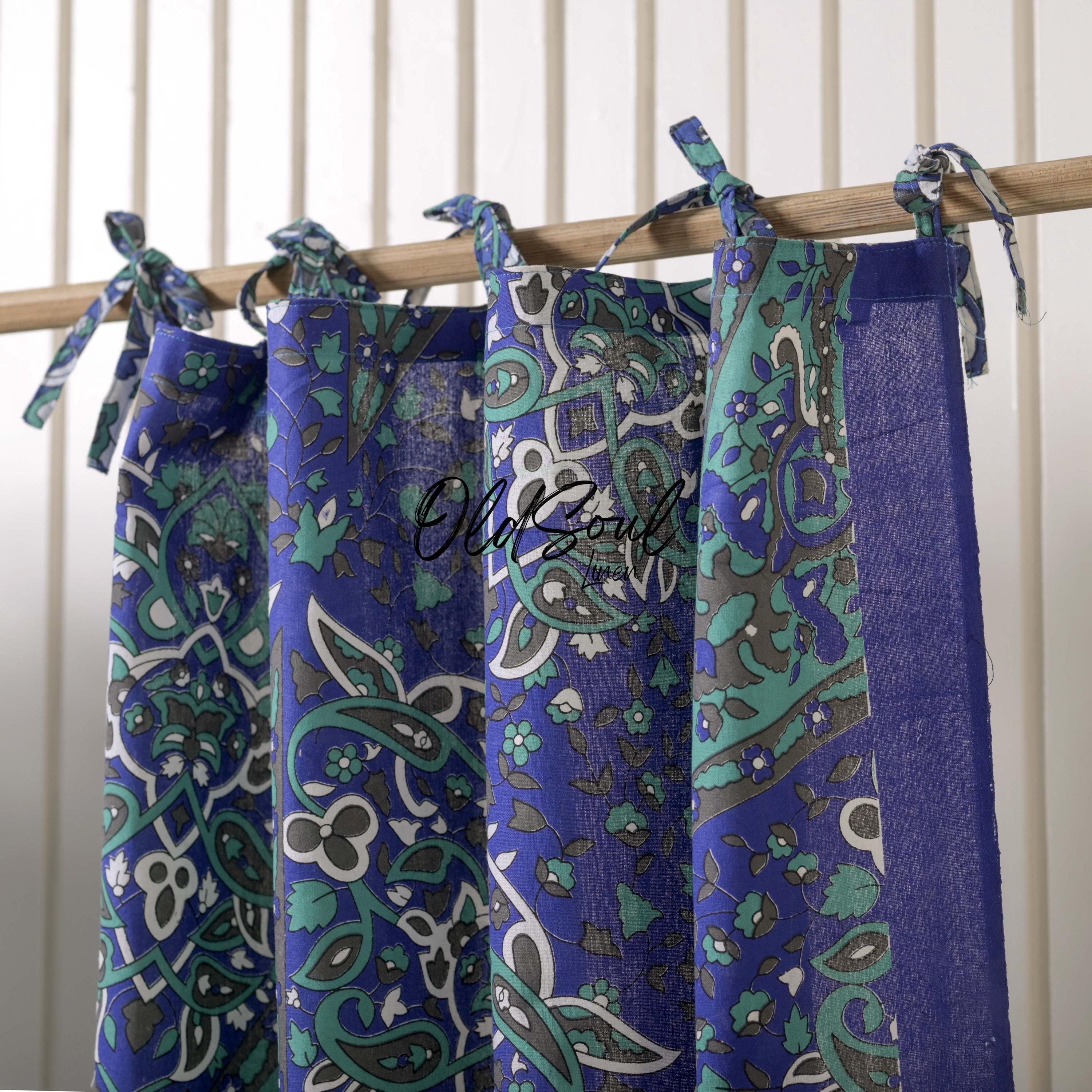 Blue Mandala Bohemian Curtains Set for Living Room & Bedroom โ Luxury Star Design