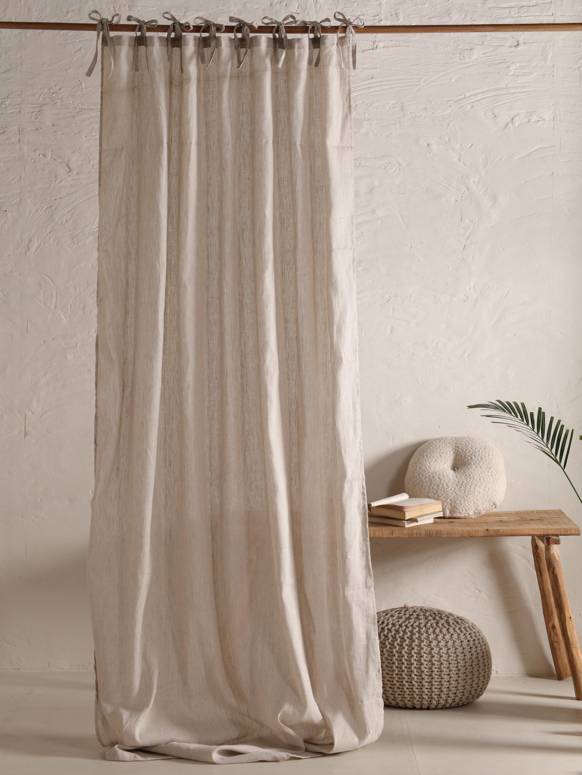 Stonewashed Linen Curtain Bohemian 1 Panel, Custom Sizes Curtain for bedroom, curtain for living room