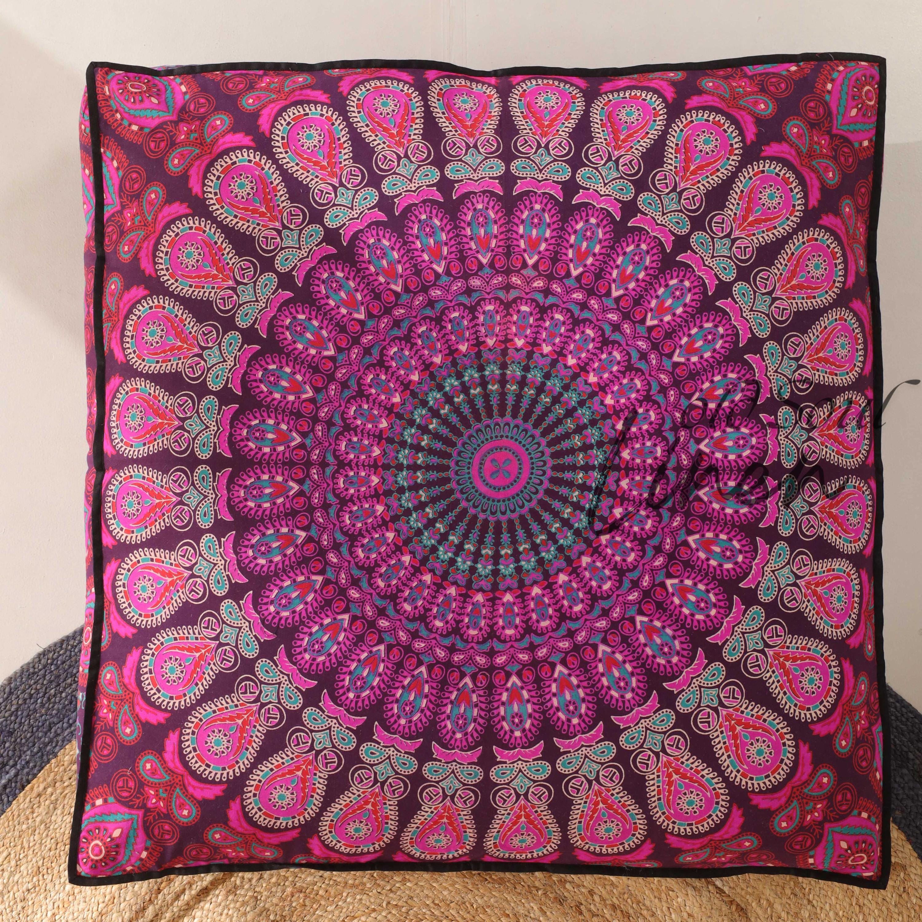 Meditation Floor Cushion, Square Floor Seating Cover, Gypsy Decoration, Throw Pillow, Bohemian Pouffe Home Décor Yoga Meditation Cushion 35"