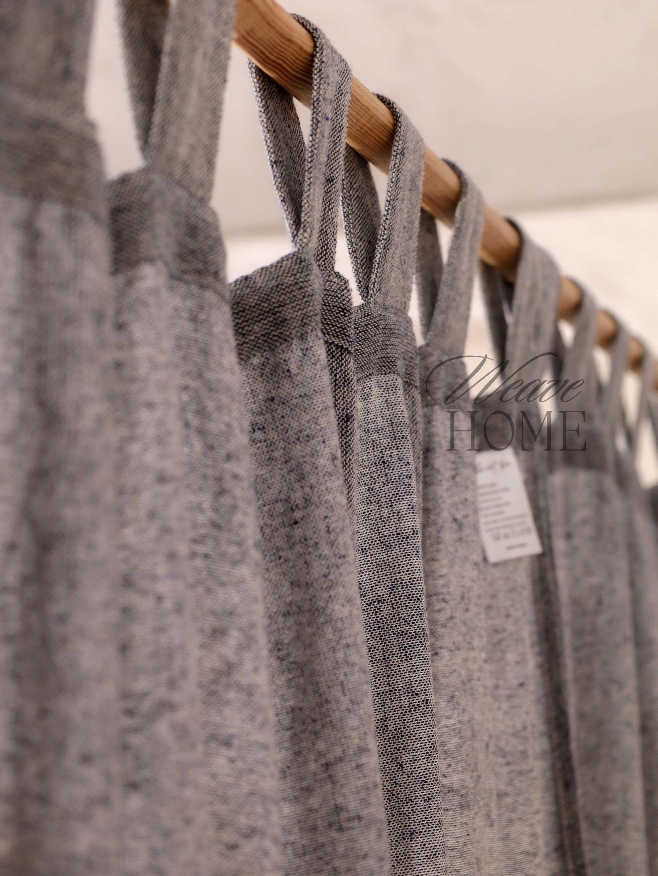 Vintage Gauze Linen Curtains Bohemian Fade Weave Drapery, Custom Size Panels Set, Door Window Valance 5 Color Options.