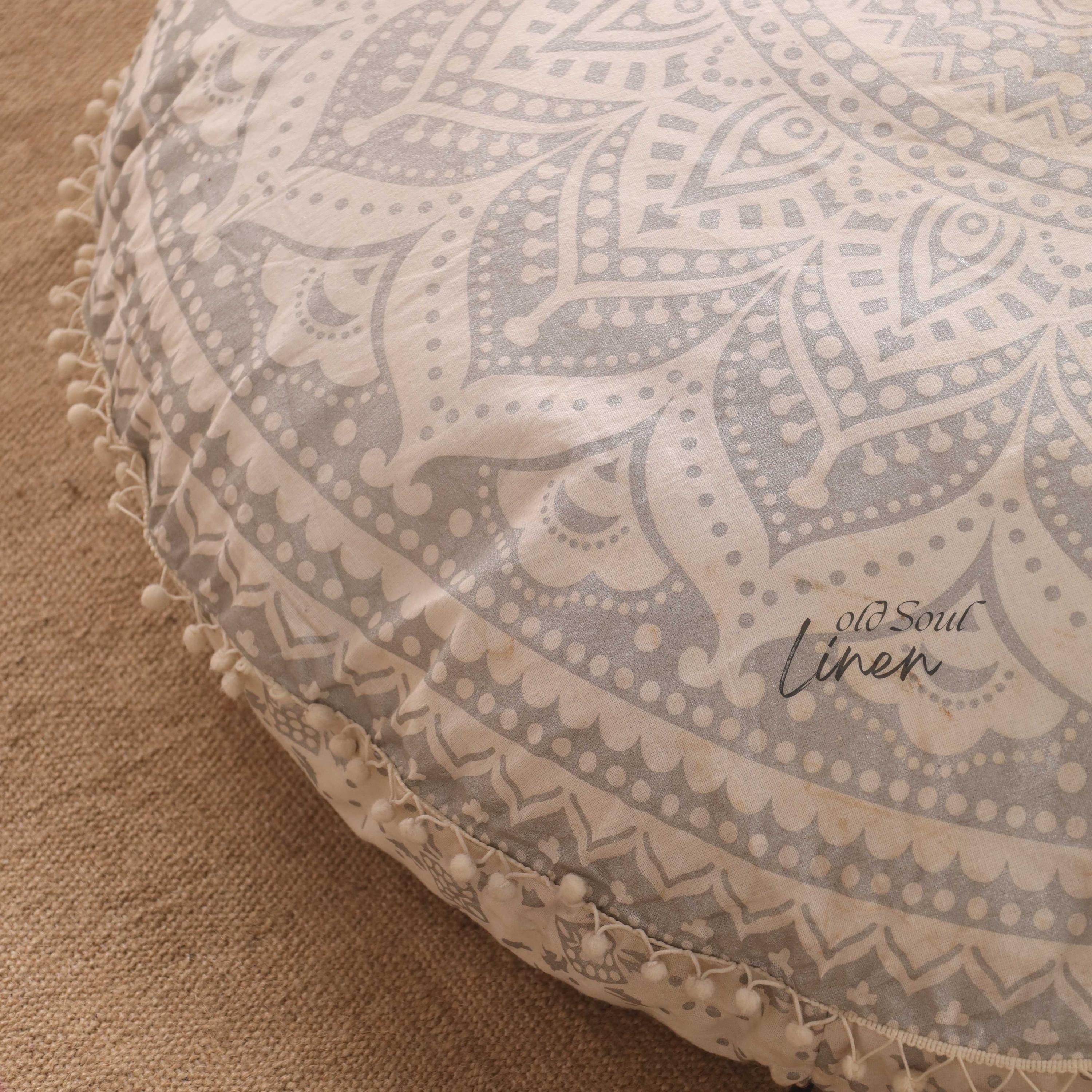 Floor Pillows & Cushions Decorative Hippie Mandala Round Pouf Pillow Seating Meditation Cushion Bohemian Throw Cover Large Boho Ottoman Case