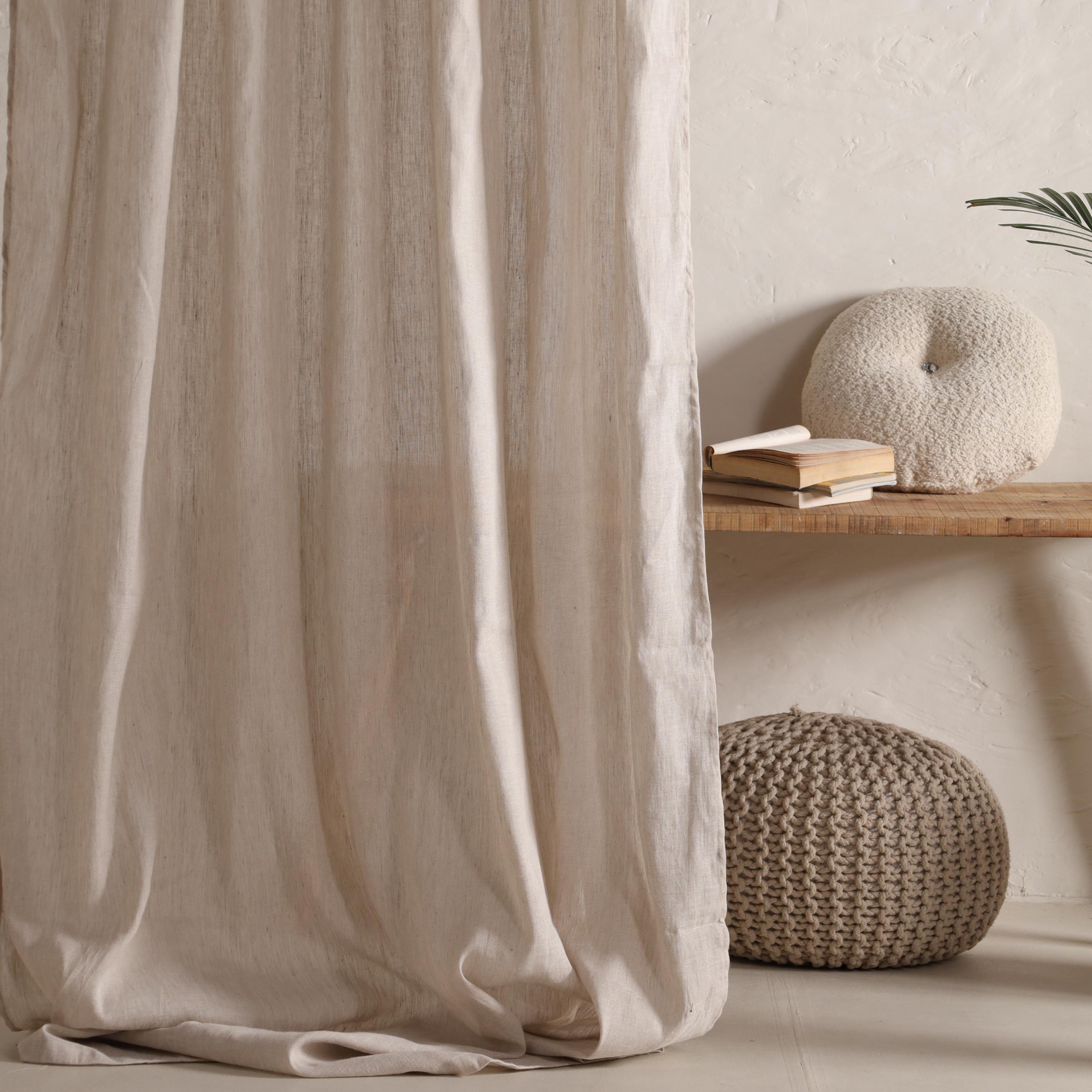 Stonewashed Linen Curtain Bohemian 1 Panel, Custom Sizes Curtain for bedroom, curtain for living room