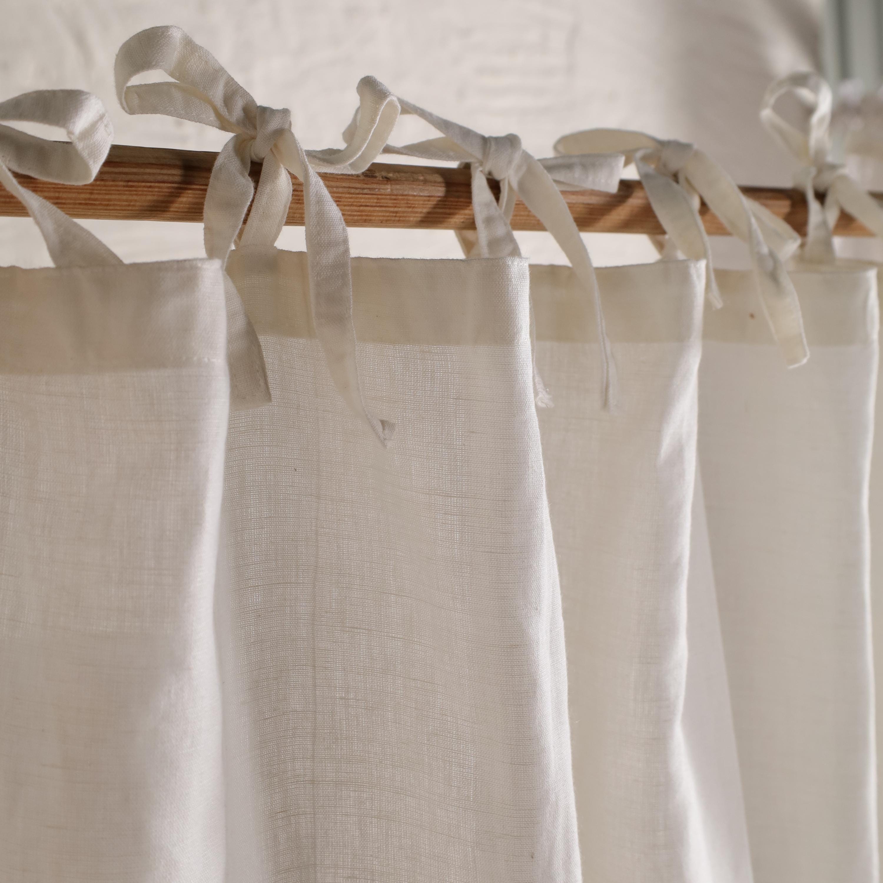 Linen White Curtain Stonewashed  Bohemian 1 Panel, Custom Sizes Curtain for bedroom, curtain for living room