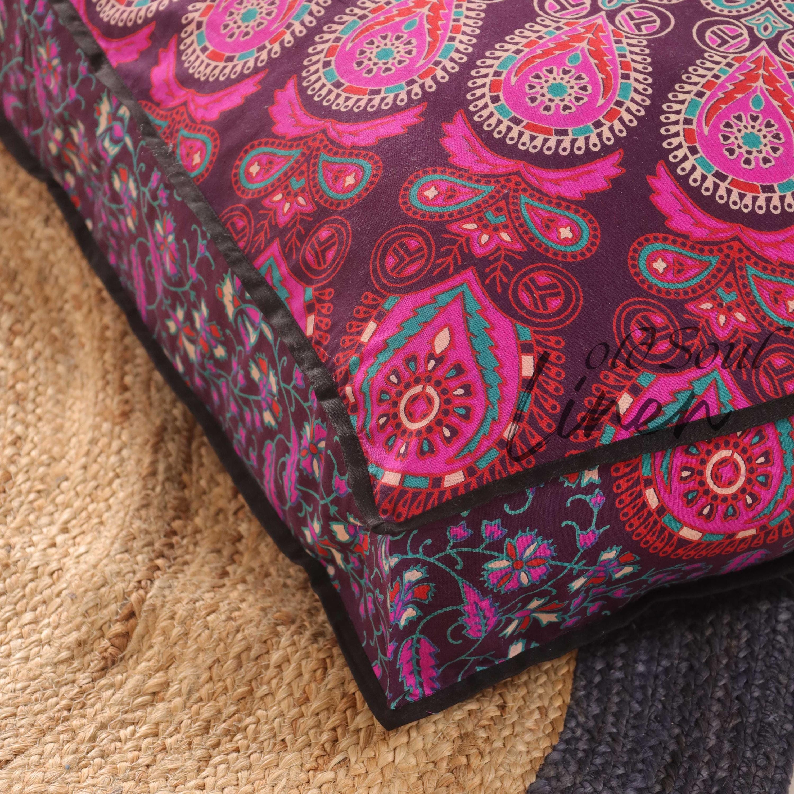 Meditation Floor Cushion, Square Floor Seating Cover, Gypsy Decoration, Throw Pillow, Bohemian Pouffe Home Décor Yoga Meditation Cushion 35"