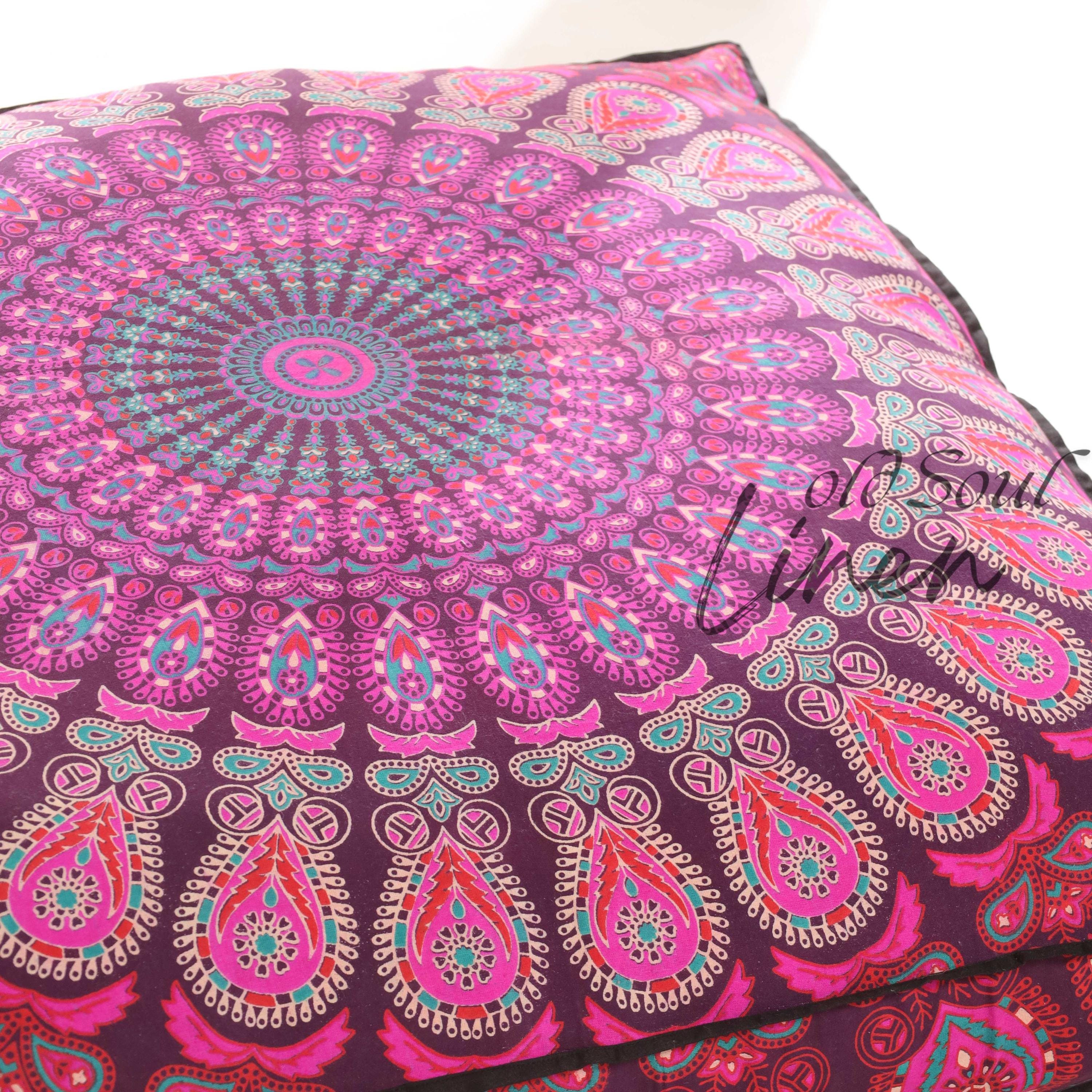 Meditation Floor Cushion, Square Floor Seating Cover, Gypsy Decoration, Throw Pillow, Bohemian Pouffe Home Décor Yoga Meditation Cushion 35"