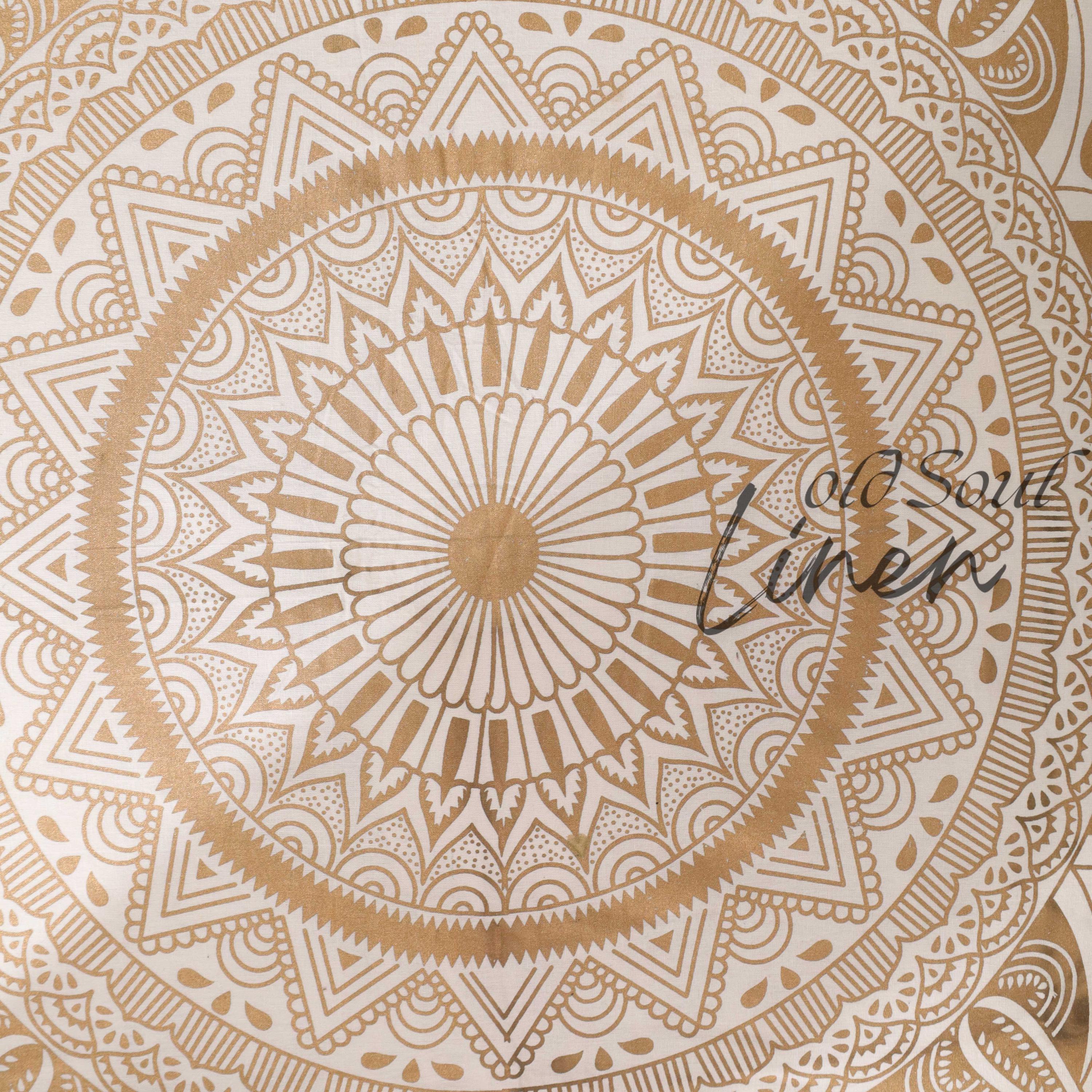 Indian Floor Pillow - Bohemian Meditation Cushion Cover Decorative Boho Throw Pillow Gold Floor Pillow Cover Seating Square Décor 35"