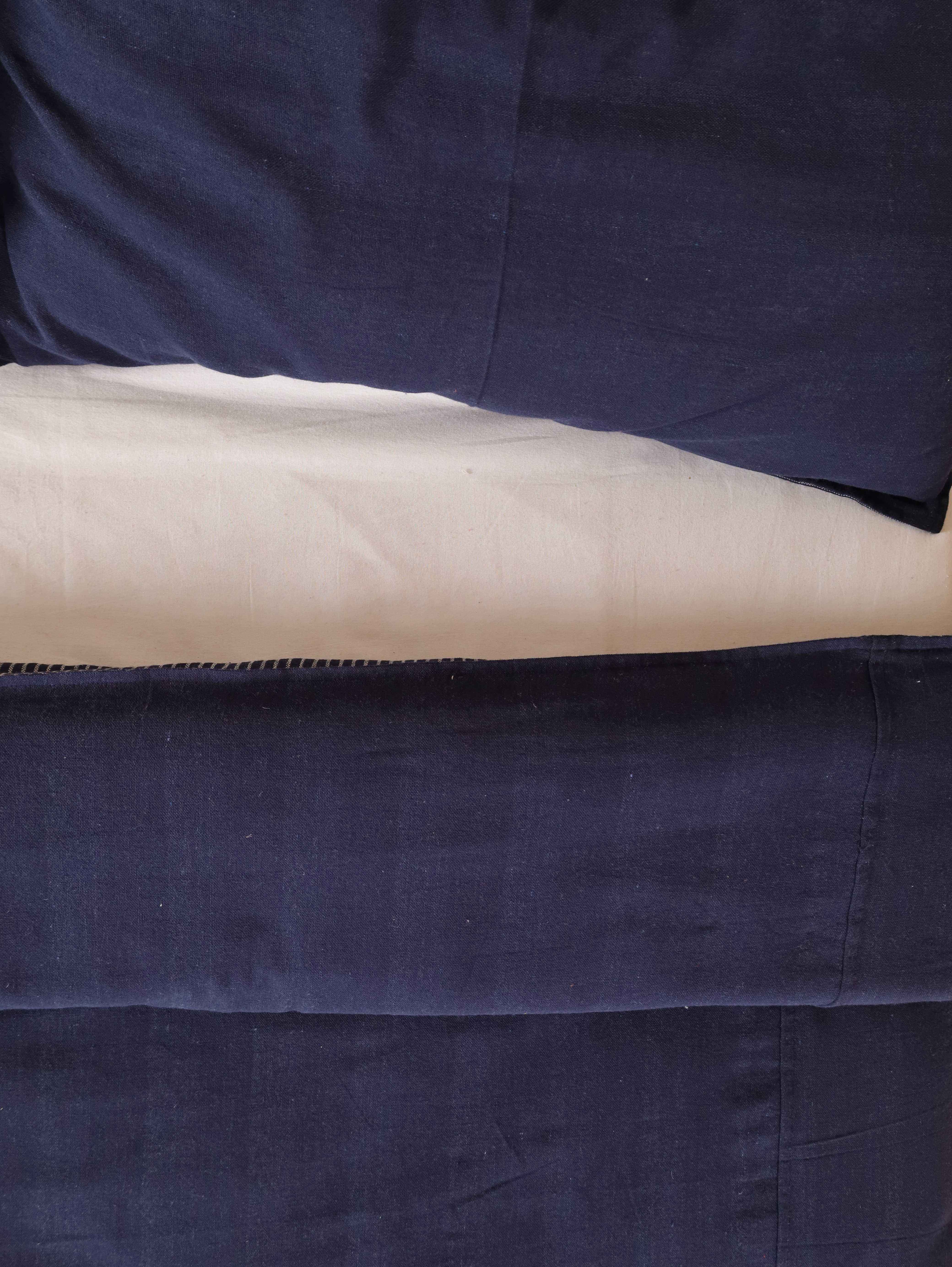 Solid Navy Blue Cotton Bedding Set - Deep Indigo Boho Duvet Cover