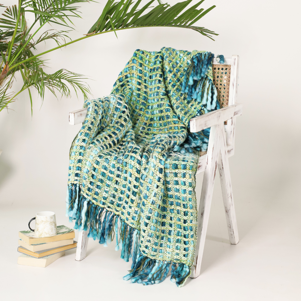 Green Handwoven Throws