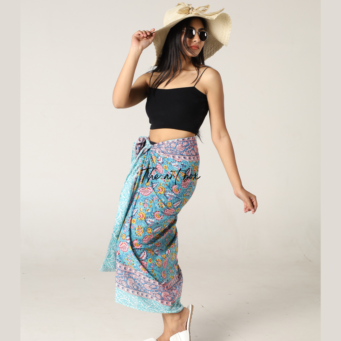 Sunflower Sunshine: Printed Sarong Cover-Up