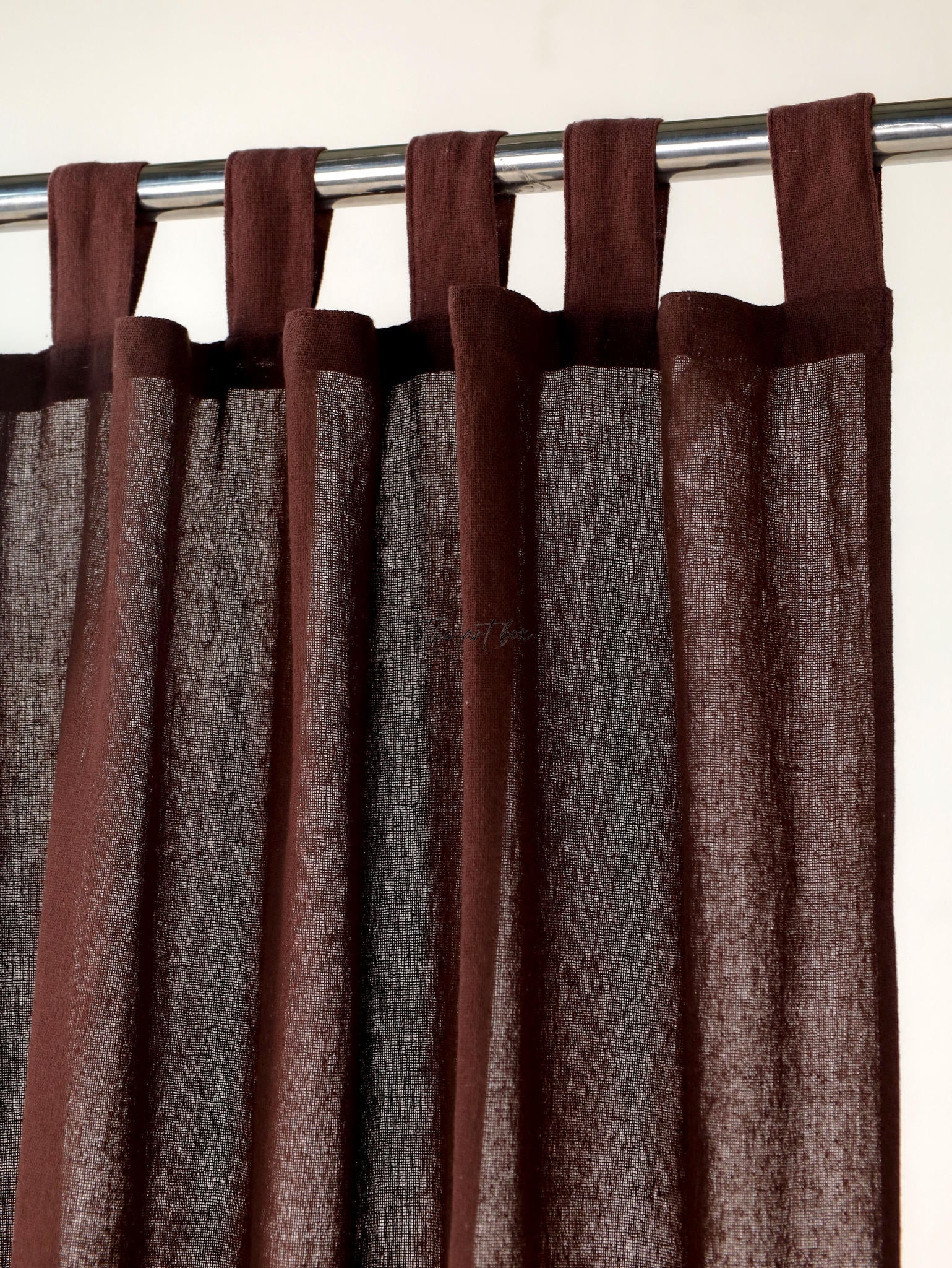 Maroon Cotton Tap Top Curtains- 2 Panel set