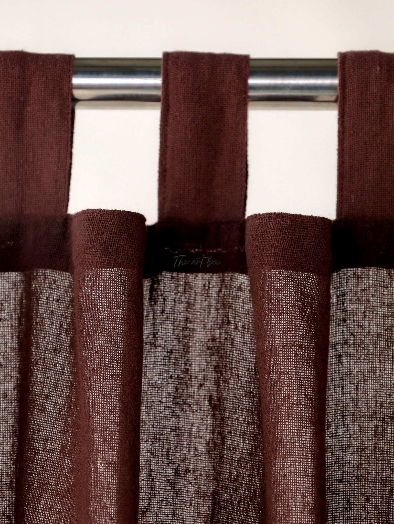 Maroon Cotton Tap Top Curtains- 2 Panel set