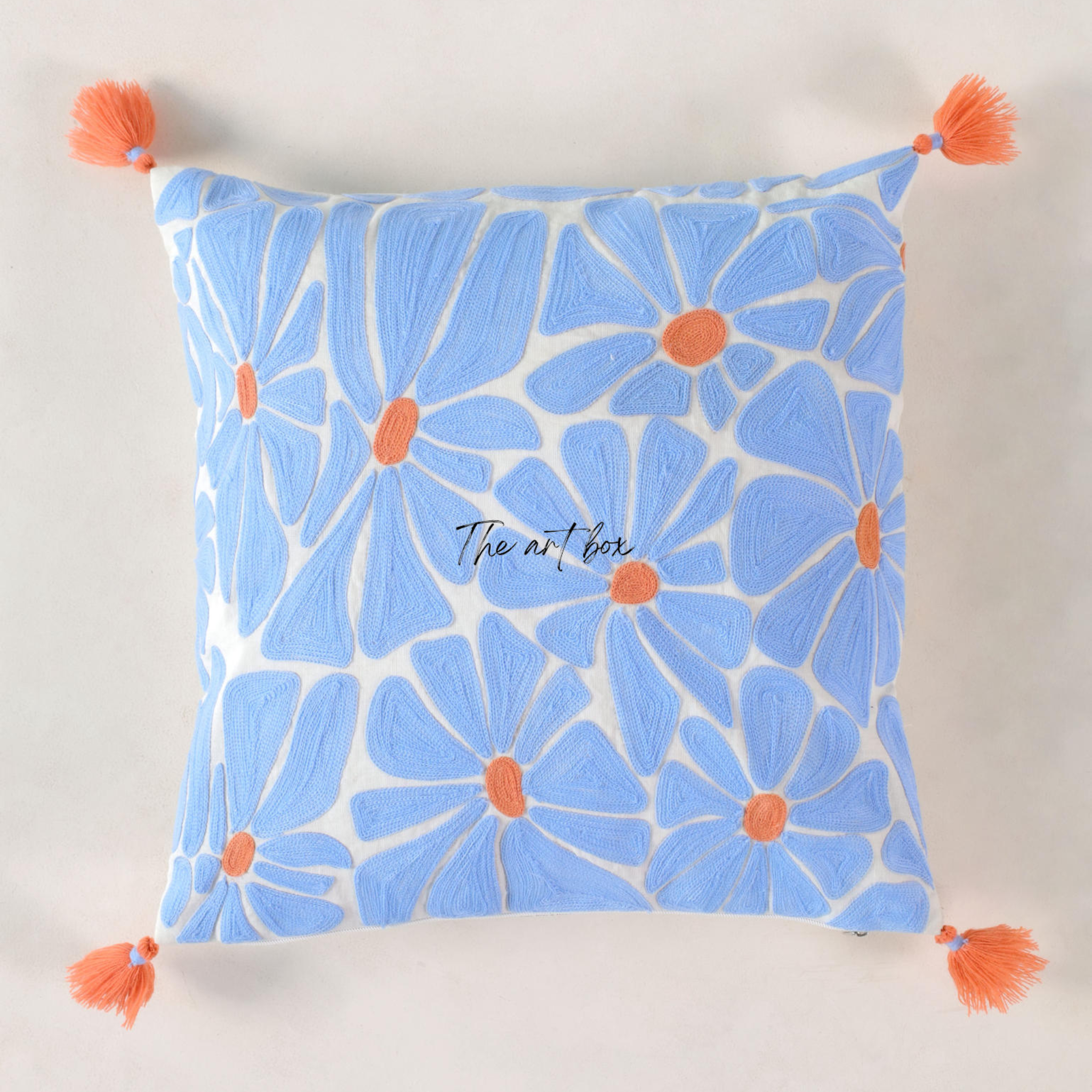 Floral Embroidery Decorative Pillow - Add a Floral Flourish to Your Space