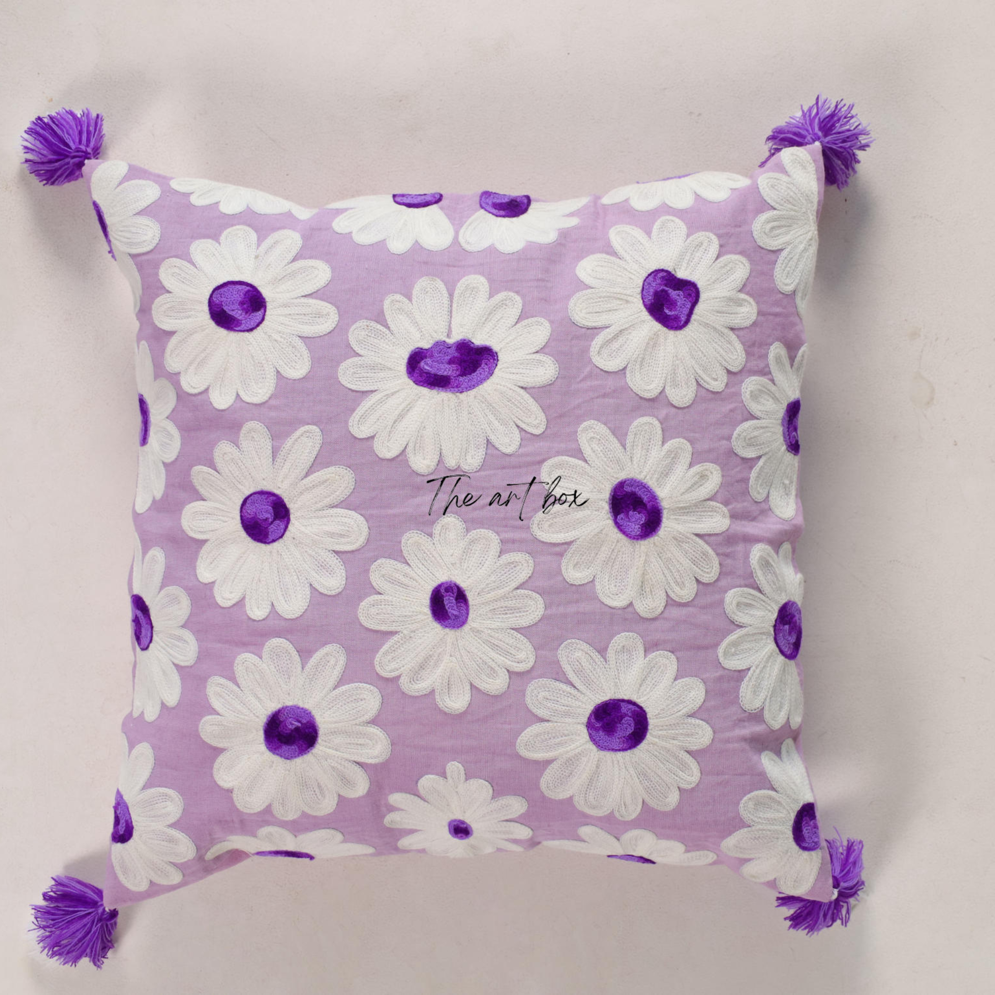 Embroidered Floral Decor Pillow - Elevate Your Decor With Elegance