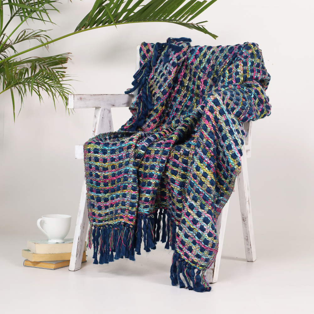 Blue Handwoven Throws