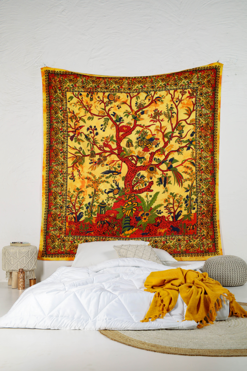 Yellow Tree Of Life Tapestry