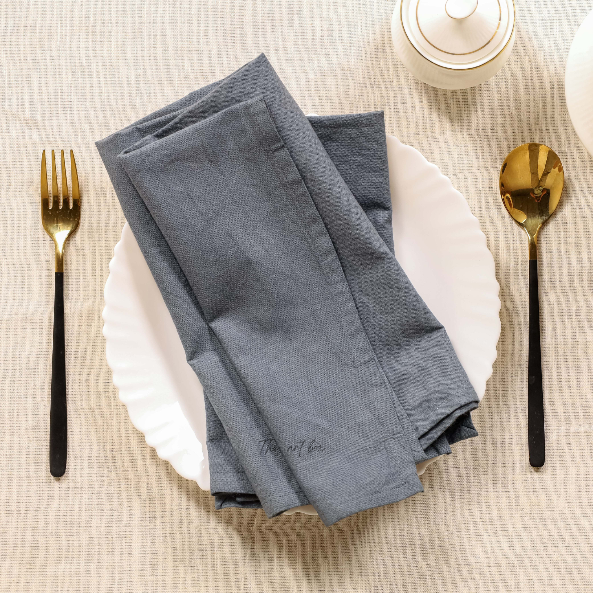 Gray Cotton Table Napkins