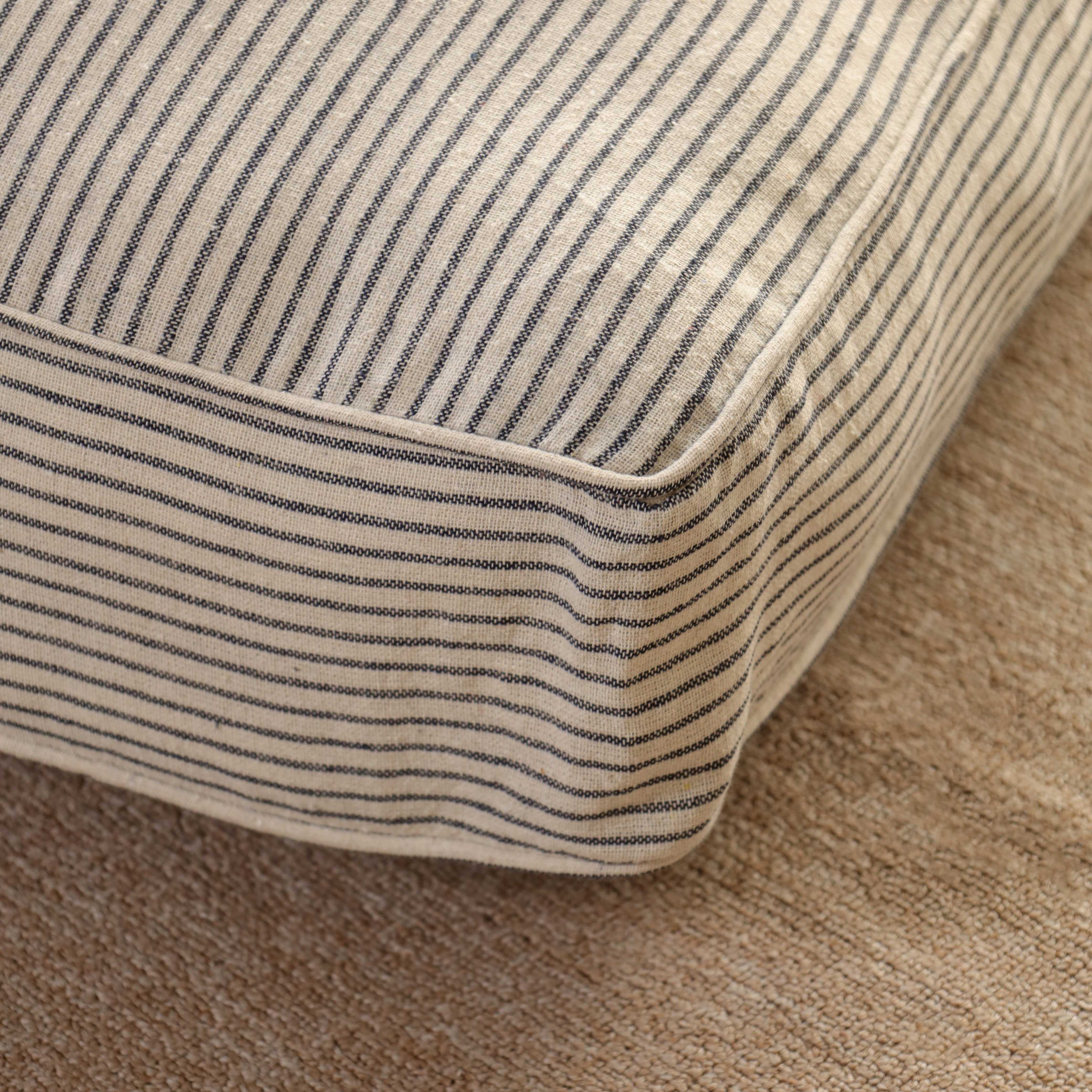 Serene Stripe Oversized Floor Cushion – Premium Boho Seating & Meditation Pillow