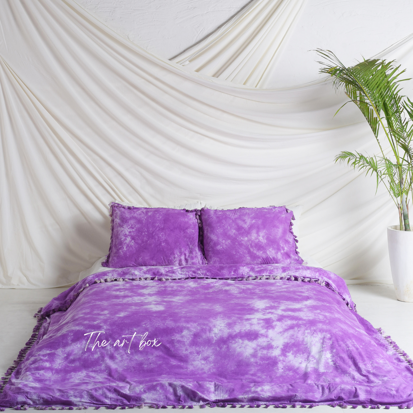 Purple Tie Dye Bedsheets with Pillow Covers