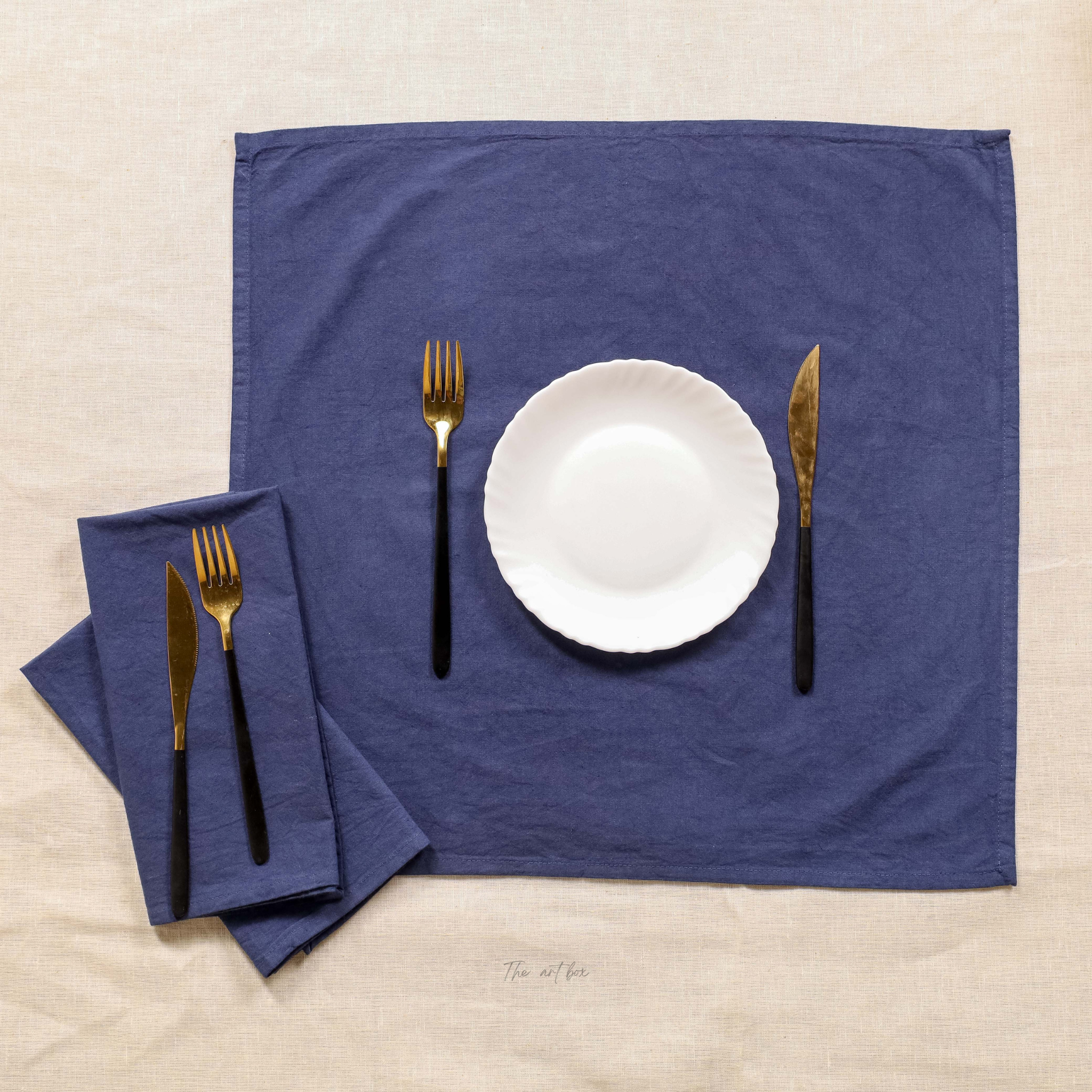 Blue Cotton Table Napkins