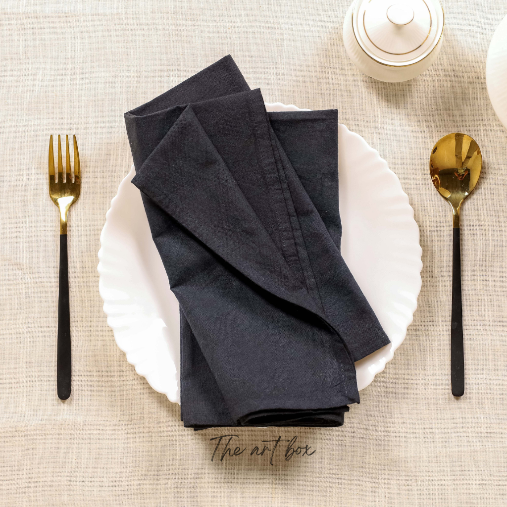 Cotton Black Table Napkins