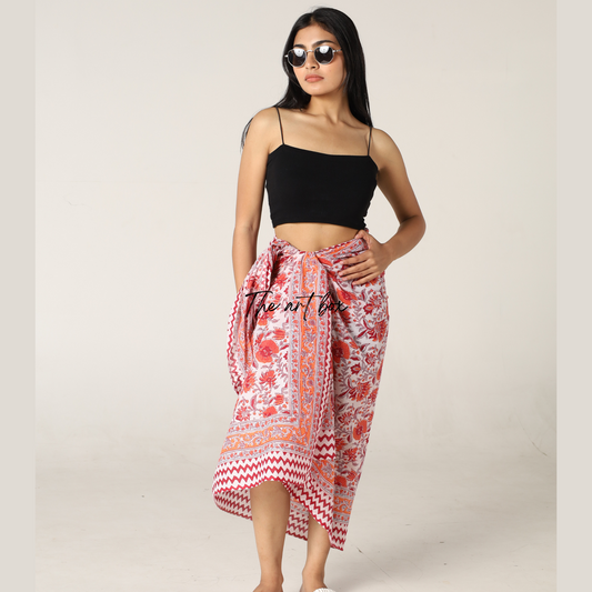 Floral Fantasy: Printed Sarong Cover-Up