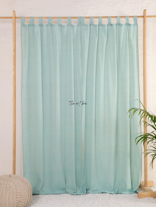 Aqua Tap-Top Curtains- 2 Panel set