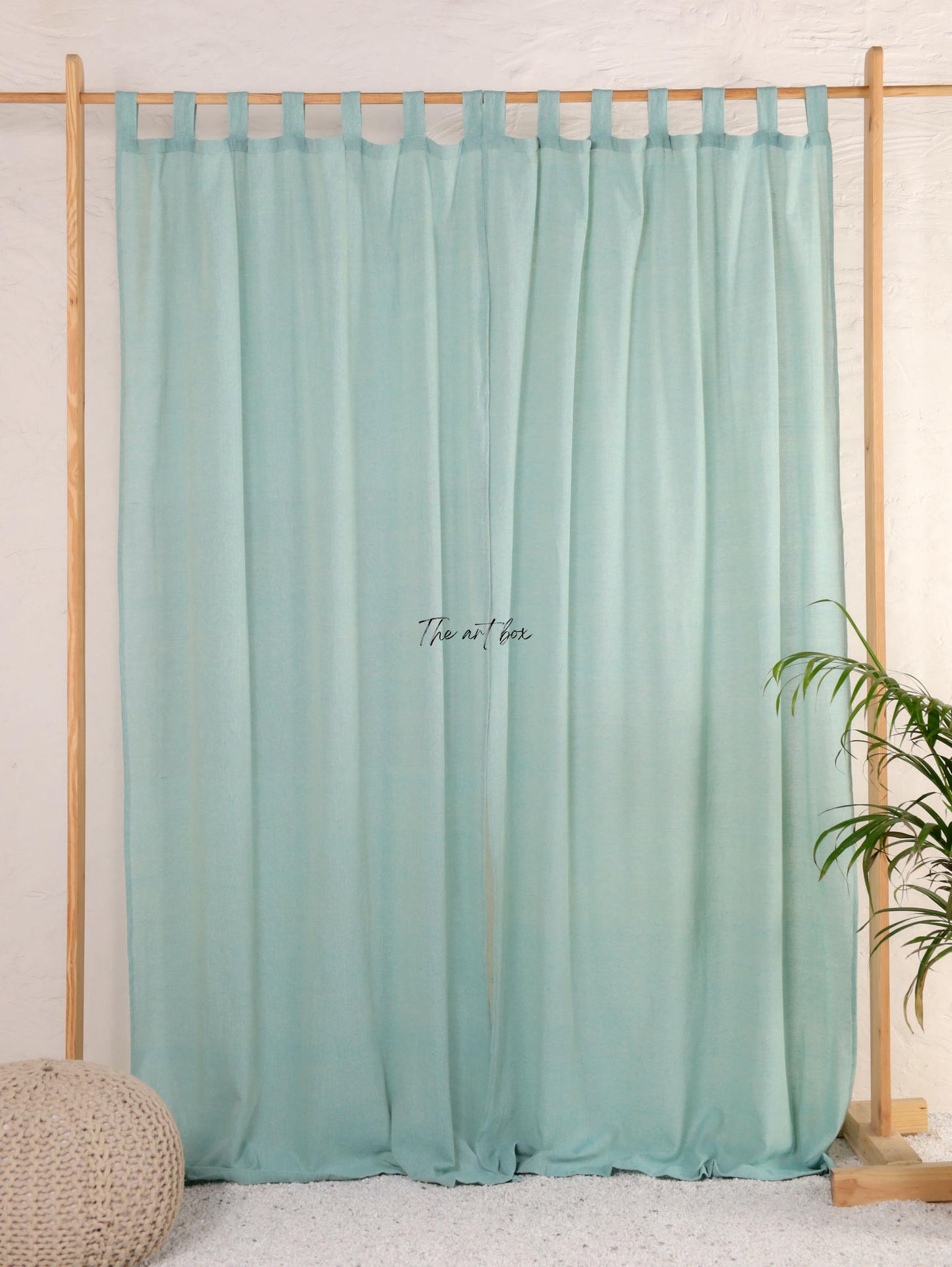 Aqua Tap-Top Curtains- 2 Panel set