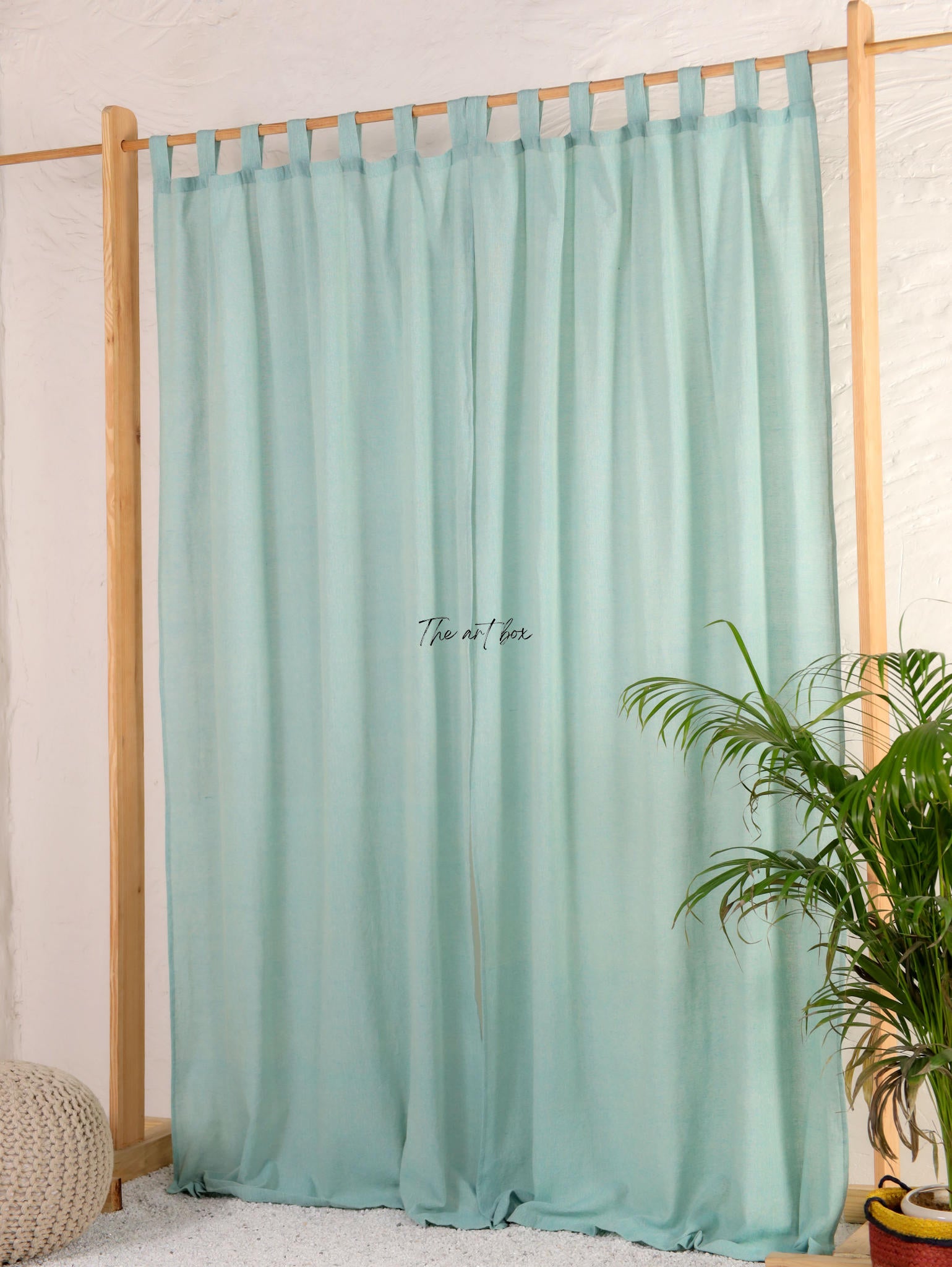 The Art Box Aqua Tap-Top Curtains- 2 Panel set