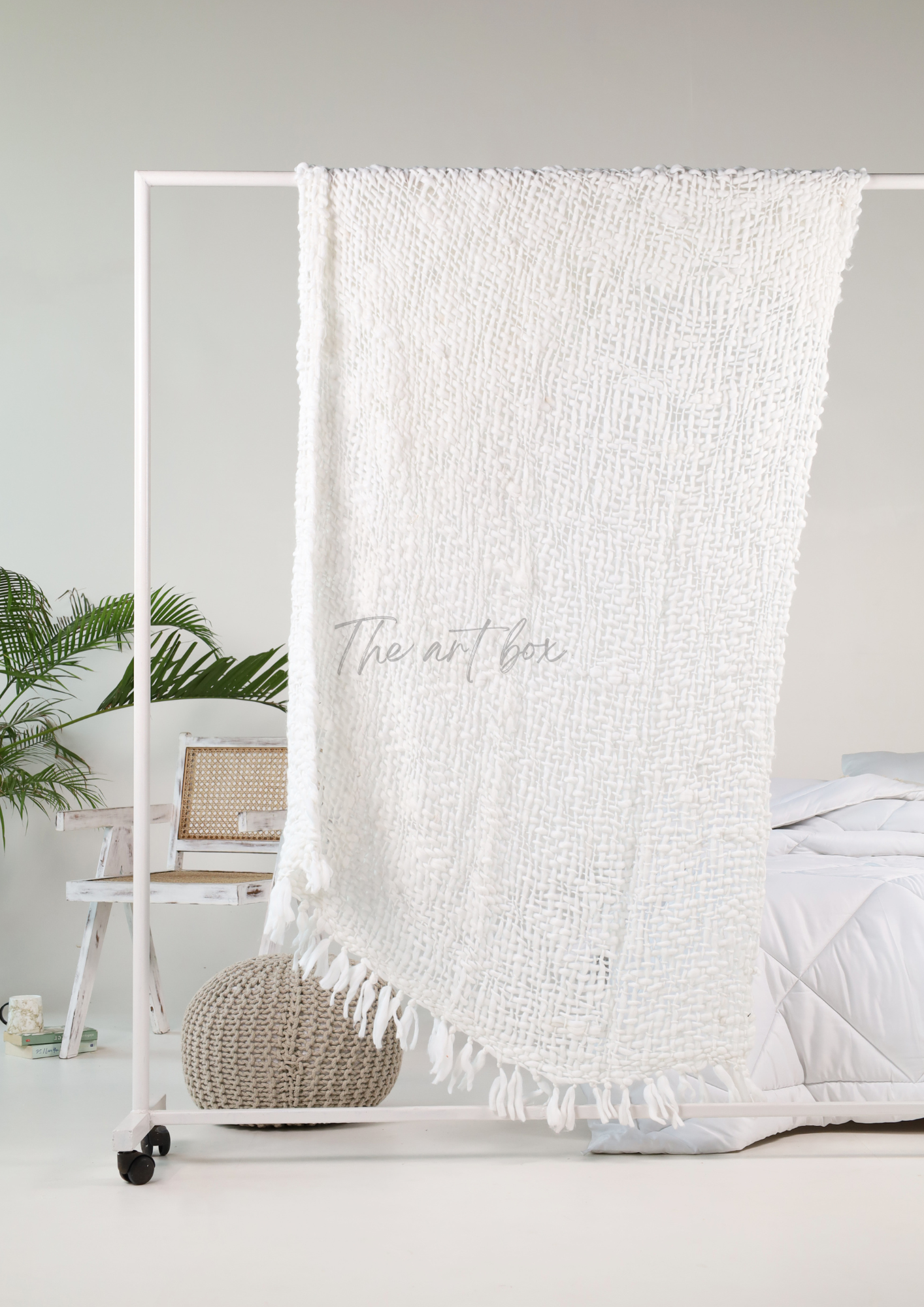 White Handwoven Throws