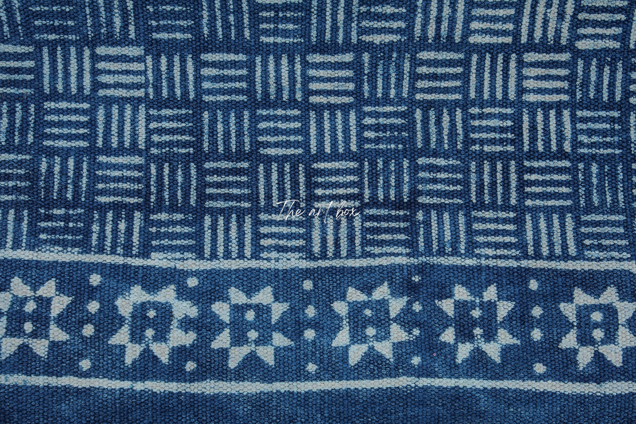 Indigo Blue Hand Block Print Cotton Rectangle Rugs