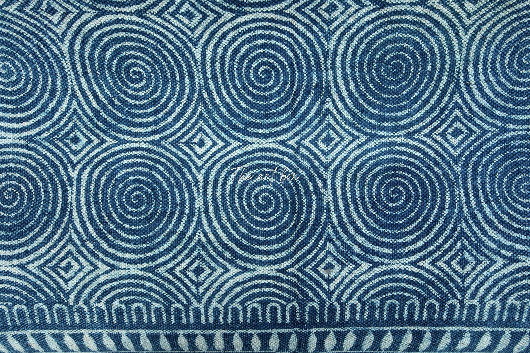 Indigo Blue Hand Block Print Cotton Rectangle  Rugs