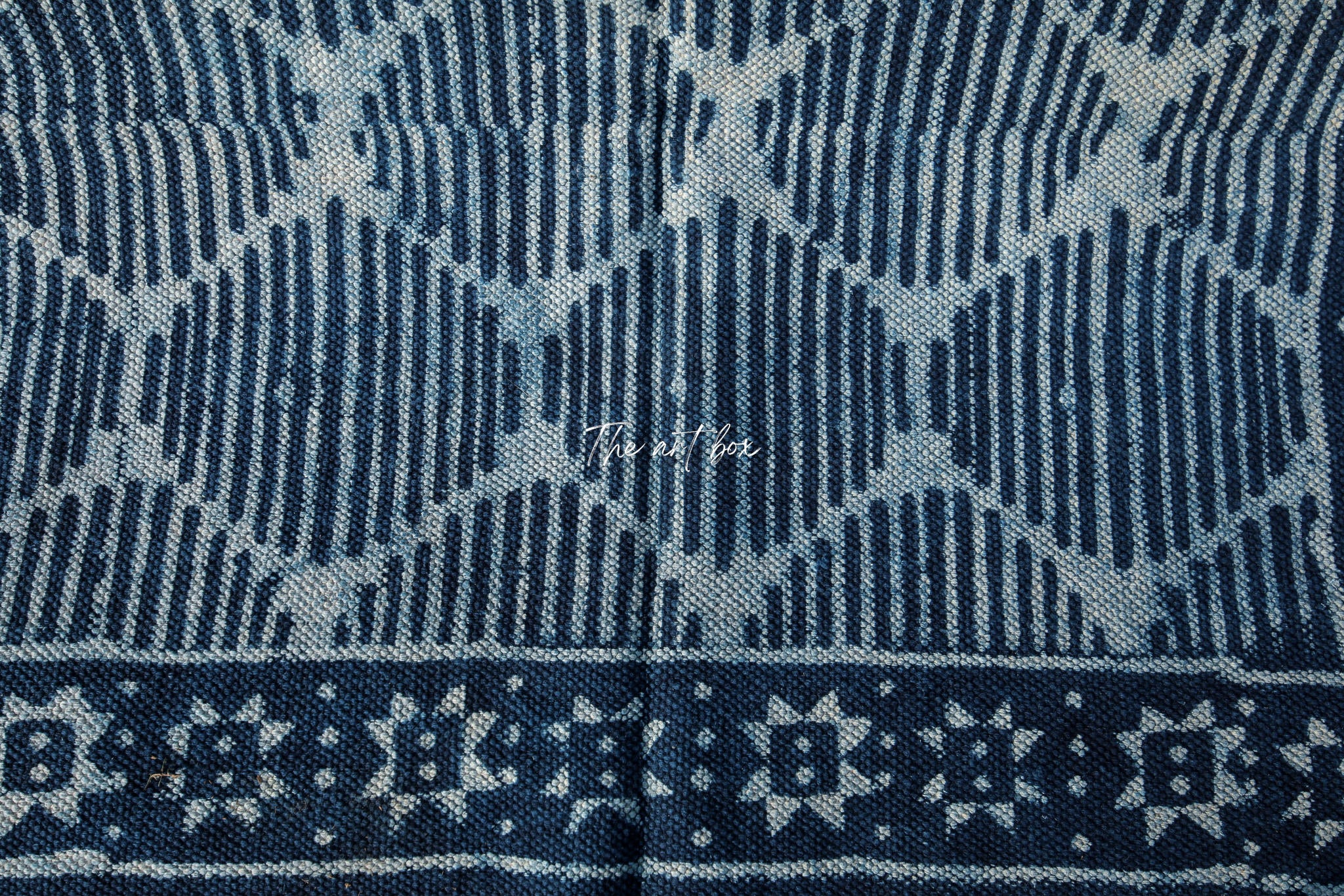 Indigo Blue Hand Block Print Cotton Rectangle Rugs