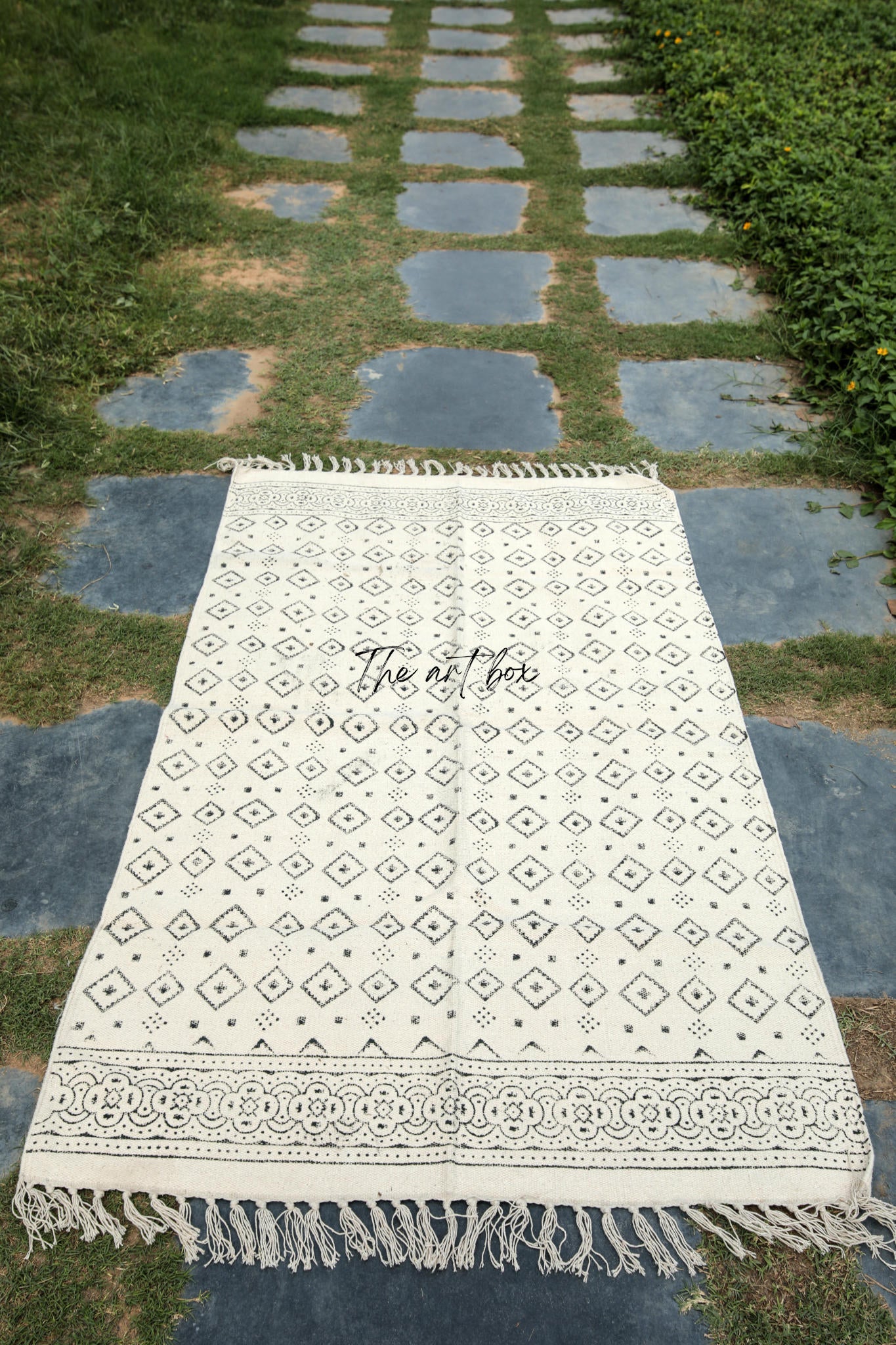 Printed Cotton Indigo Rugs